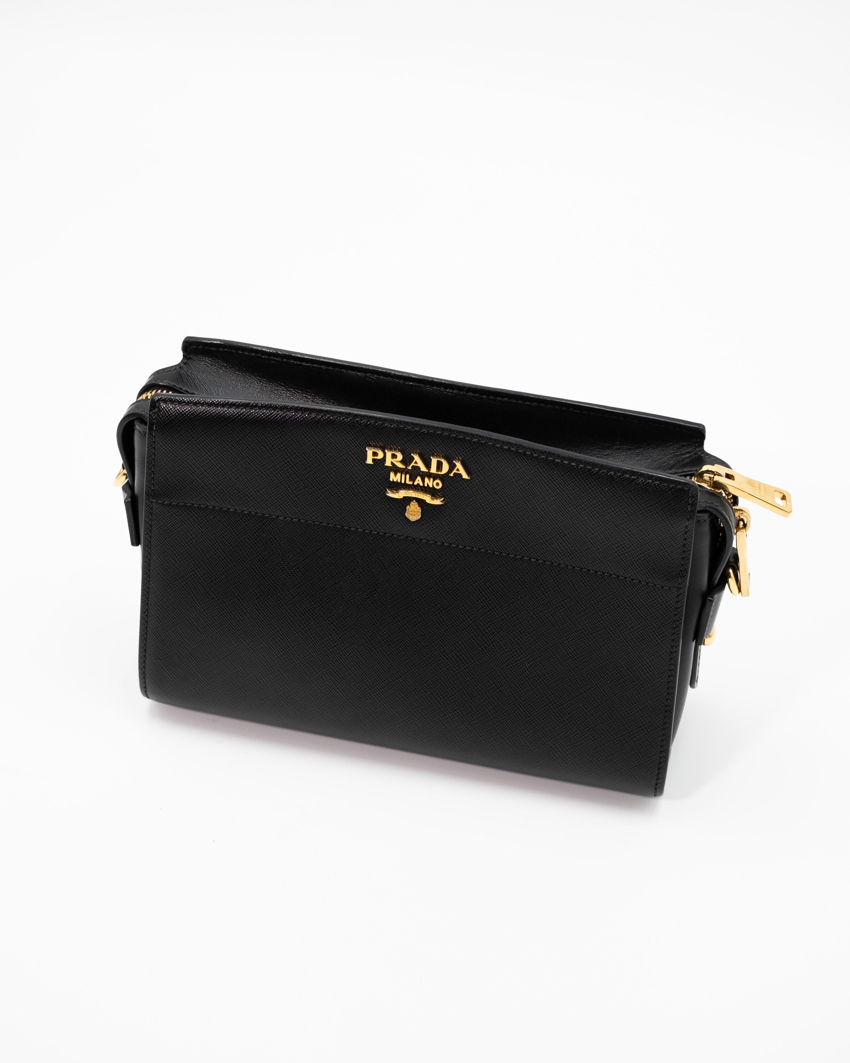 Prada Borsa Esplanade Pelle Saffiano Nera pre-owned autentica - Aurea Luxury Lab