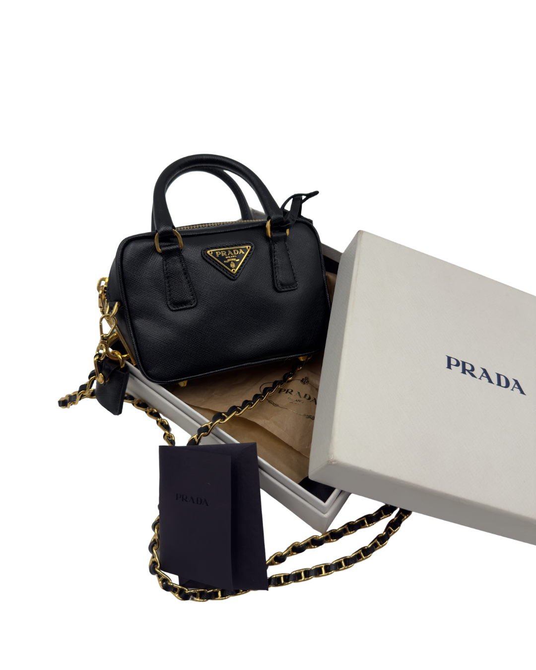Bolso Prada Mini Galleria en piel saffiano negra