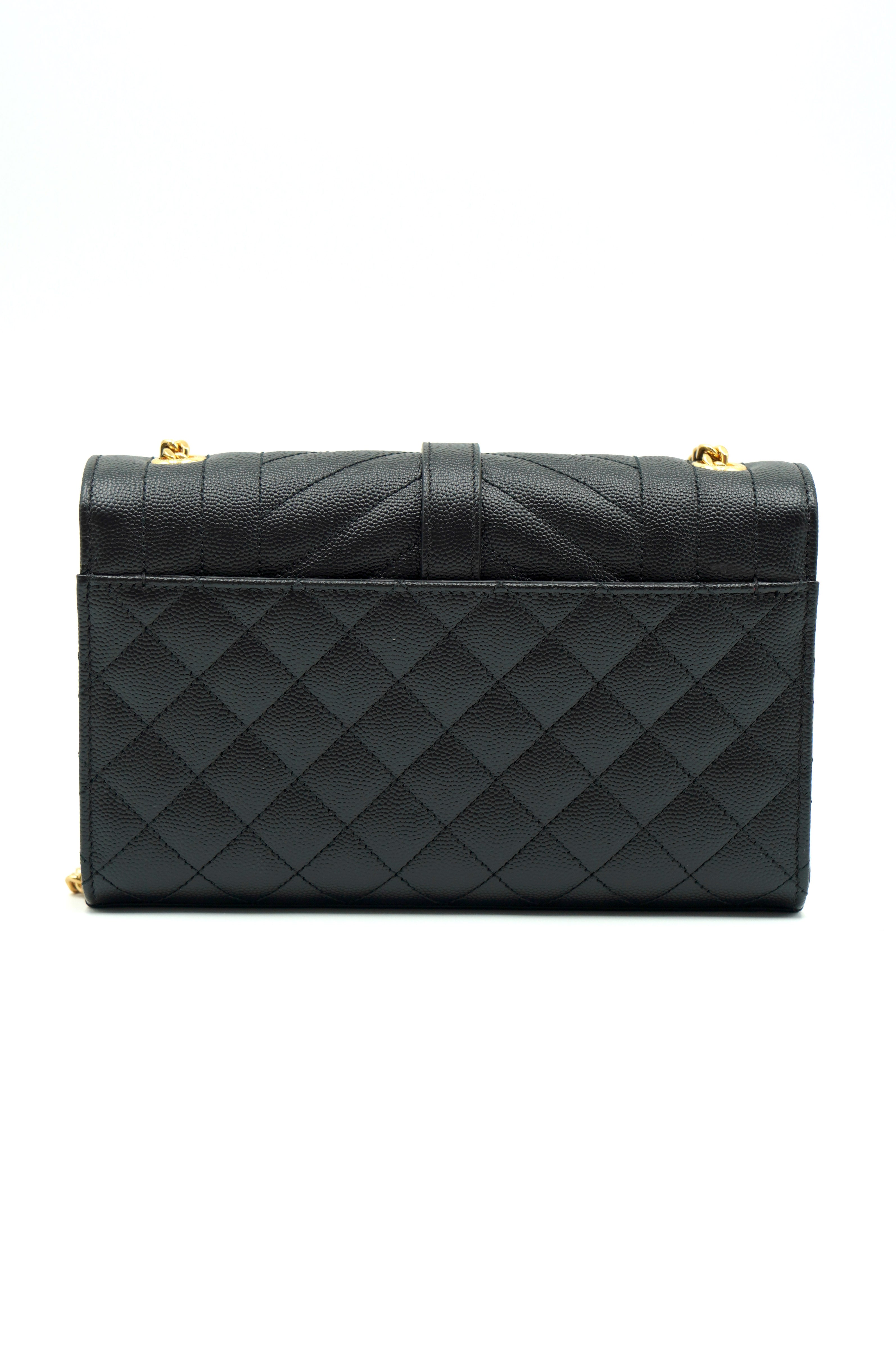Saint Laurent Borsa Envelope Small Tracolla Pelle Nera- Usata Autentica