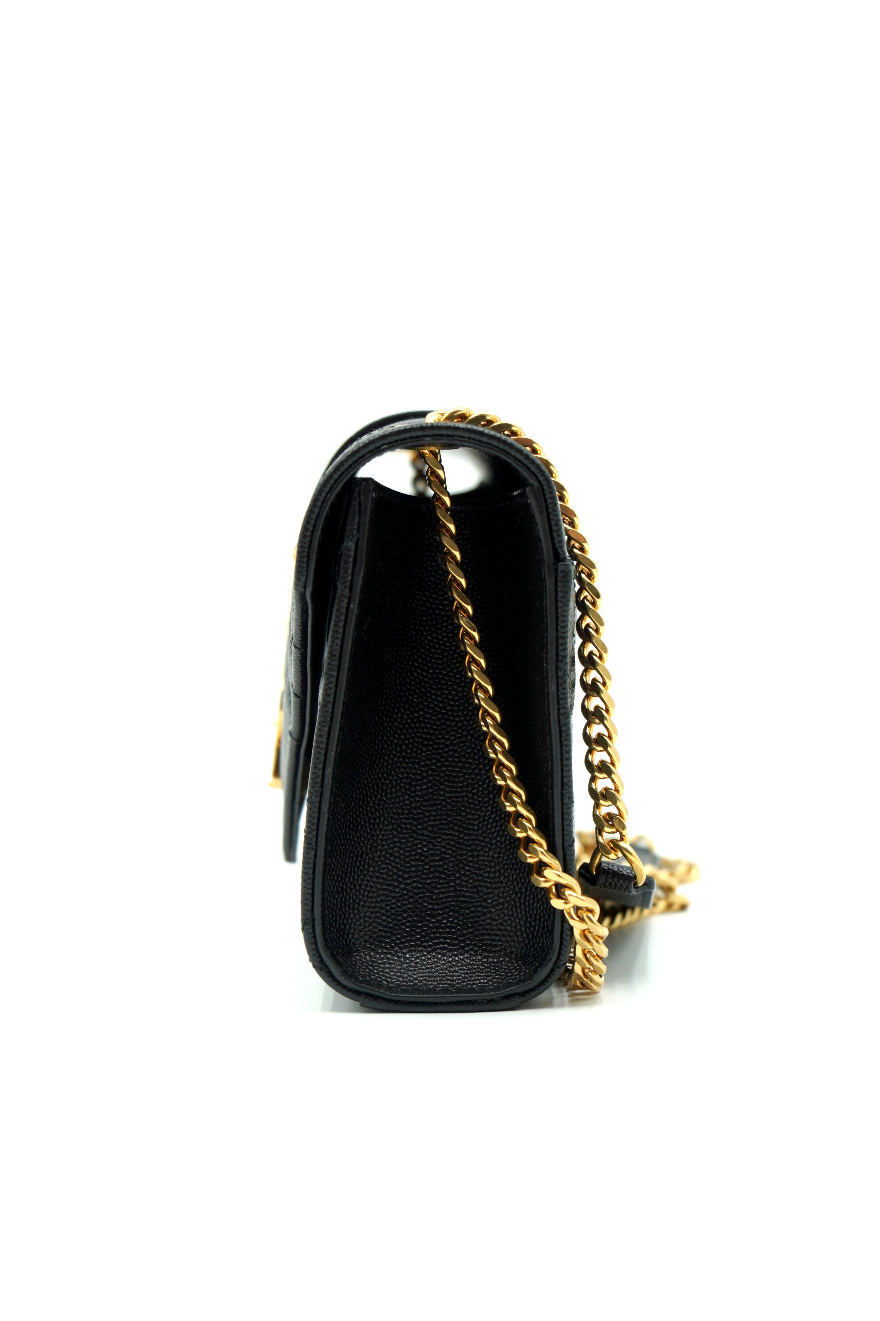 Saint Laurent Borsa Envelope Small Tracolla Pelle Nera- Usata Autentica