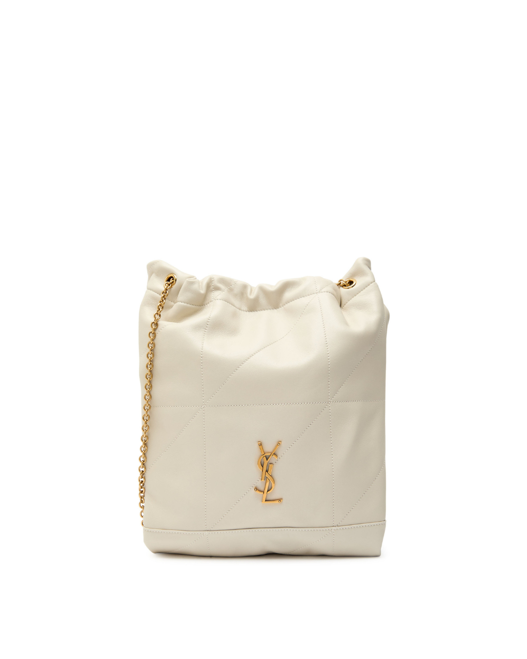 Saint Laurent Borsa Jamie Pochon Pelle Bianco - Usato Autentico