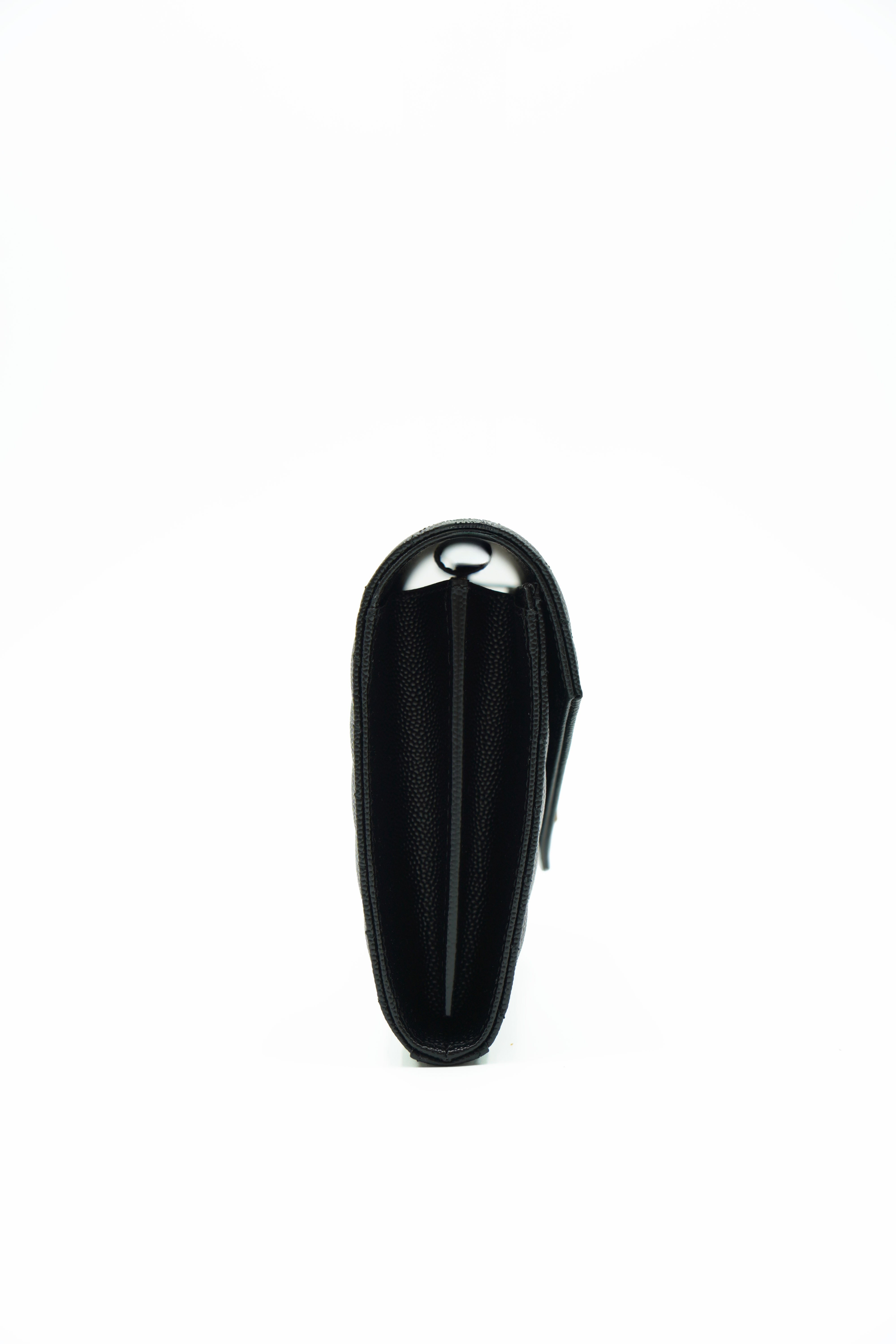 Saint Laurent Borsa Pochette Tracolla Cassandra Pelle Nera - Usata Autentica