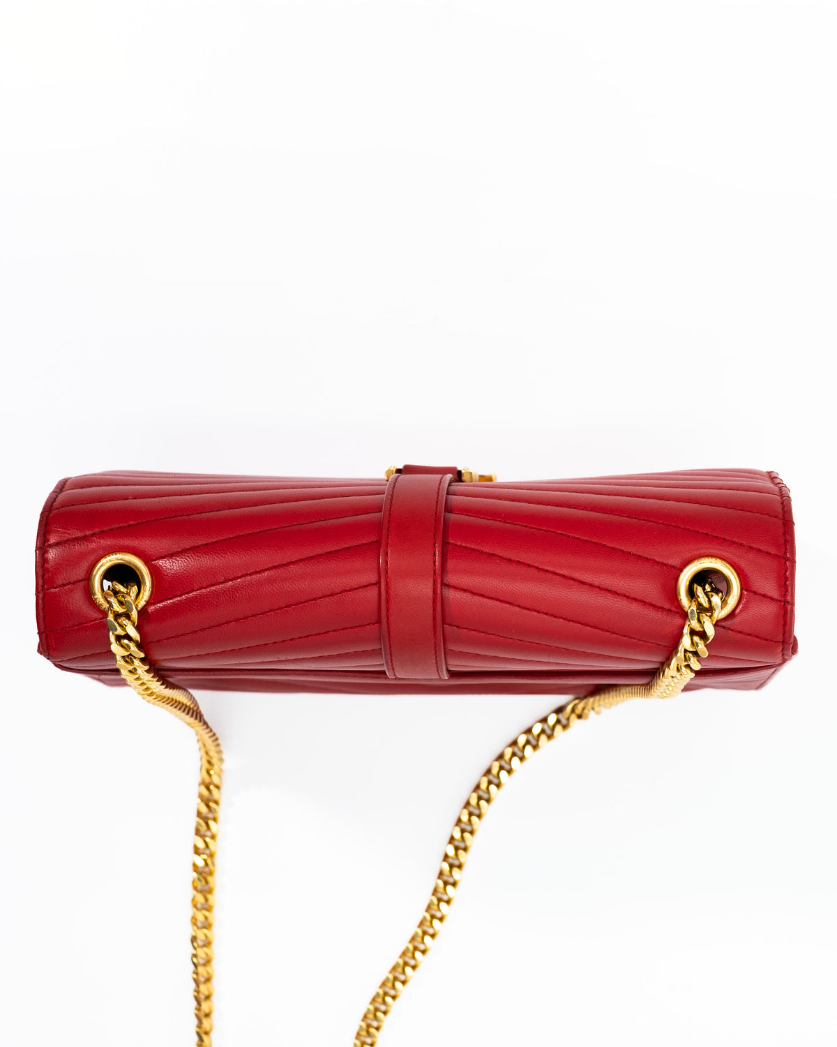 Saint Laurent Borsa Sulpice Pelle Agnello Rossa second hand luxury - Aurea Luxury Lab