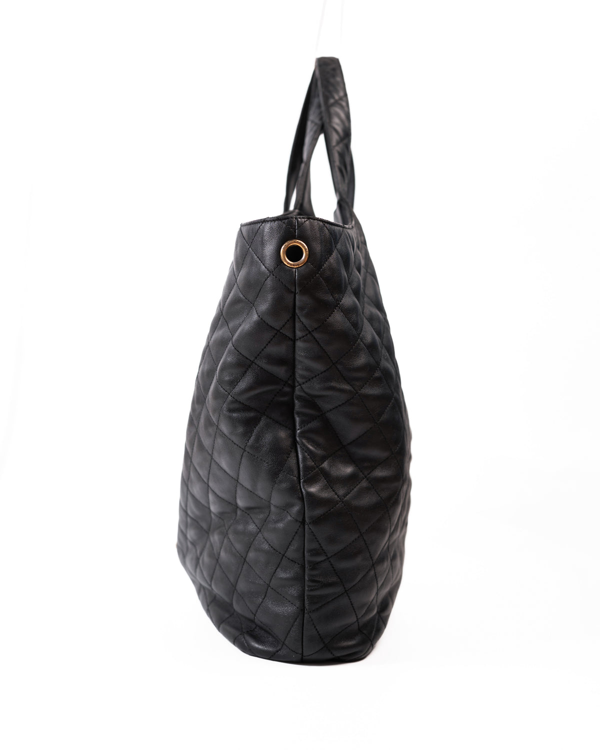 Saint Laurent Borsa Icare Maxi Pelle di Agnello Trapuntata Nera preloved luxury autentica - Aurea Luxury Lab