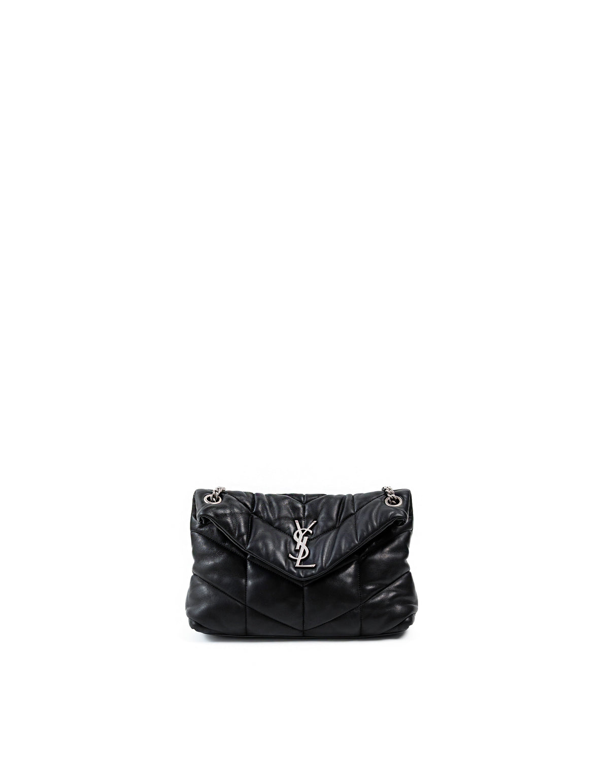 Saint Laurent Borsa Loulou Puffer Small Pelle Trapuntata Nera usata autentica - Aurea Luxury Lab