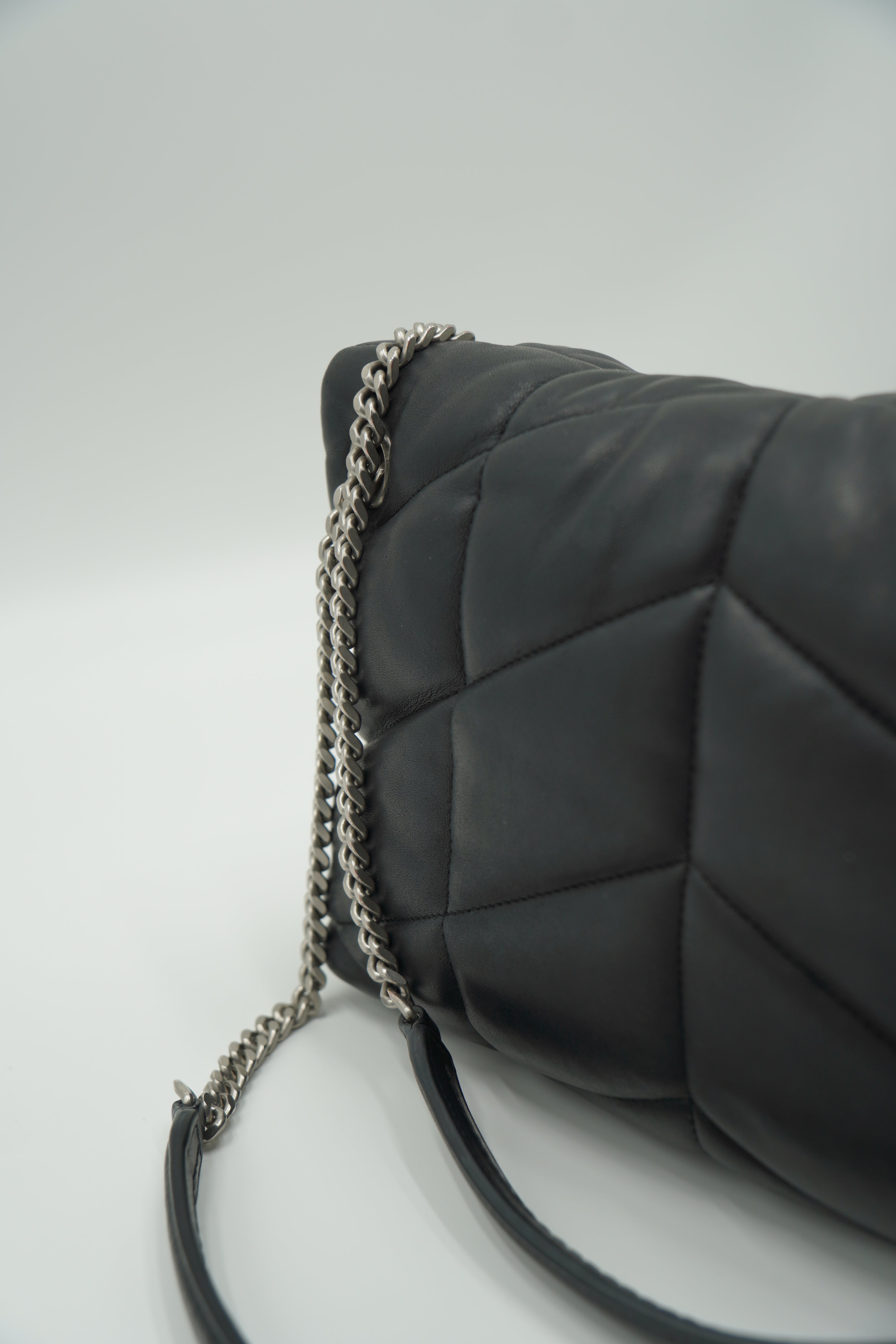 Saint Laurent Borsa Lou Lou Puffer Small Nera