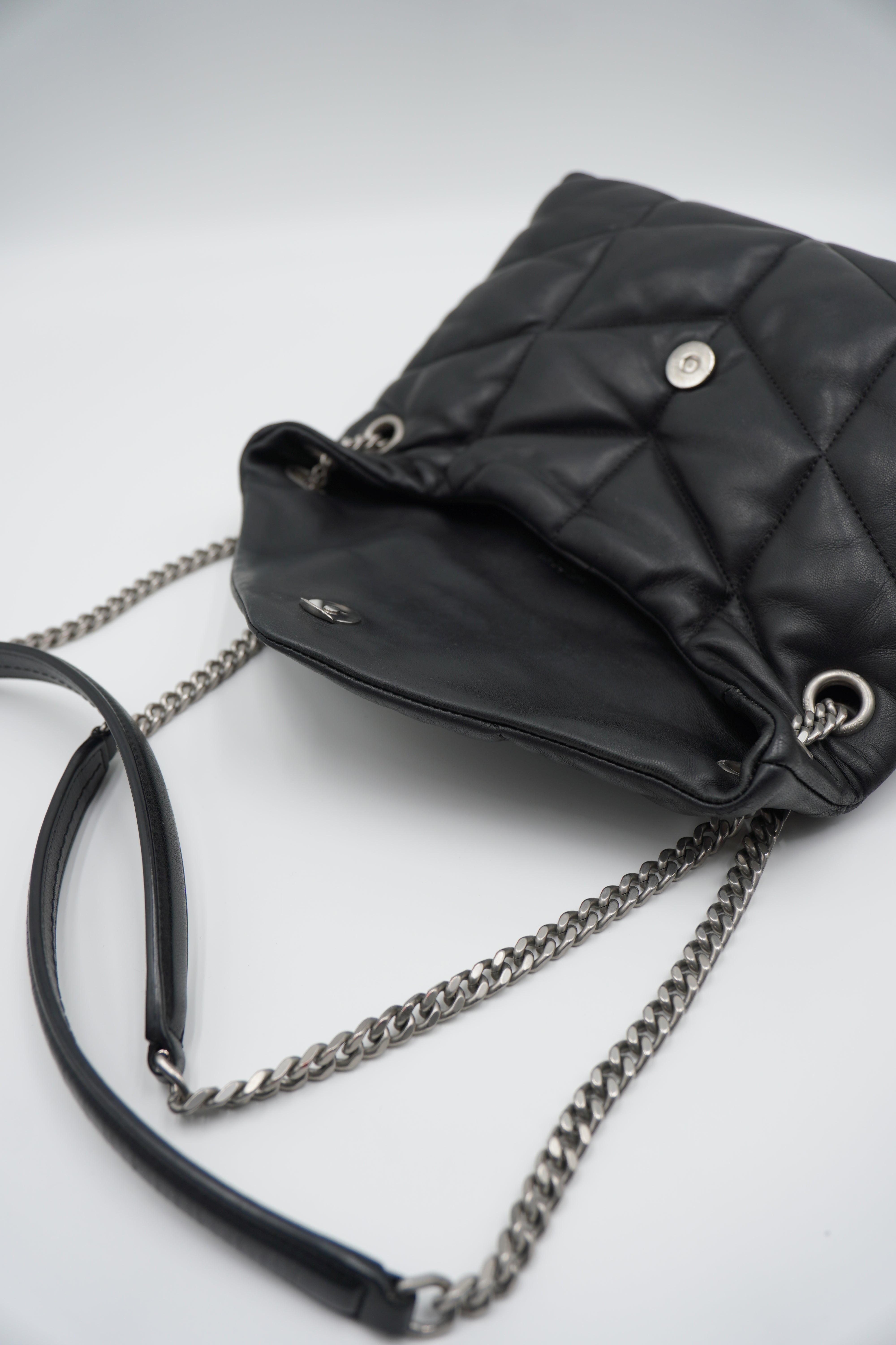 Saint Laurent Borsa Lou Lou Puffer Small Nera