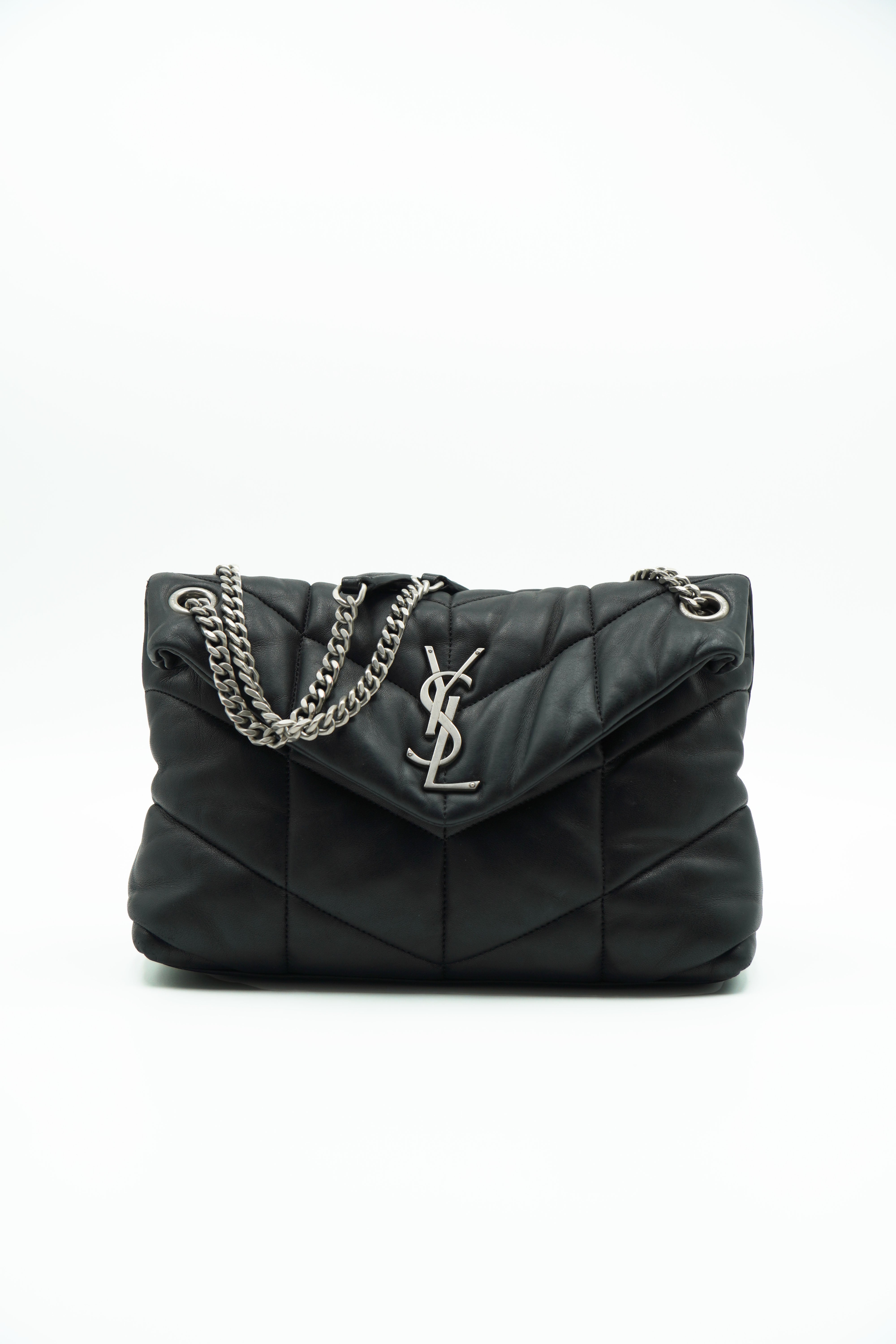 Saint Laurent Borsa Lou Lou Puffer Small Nera