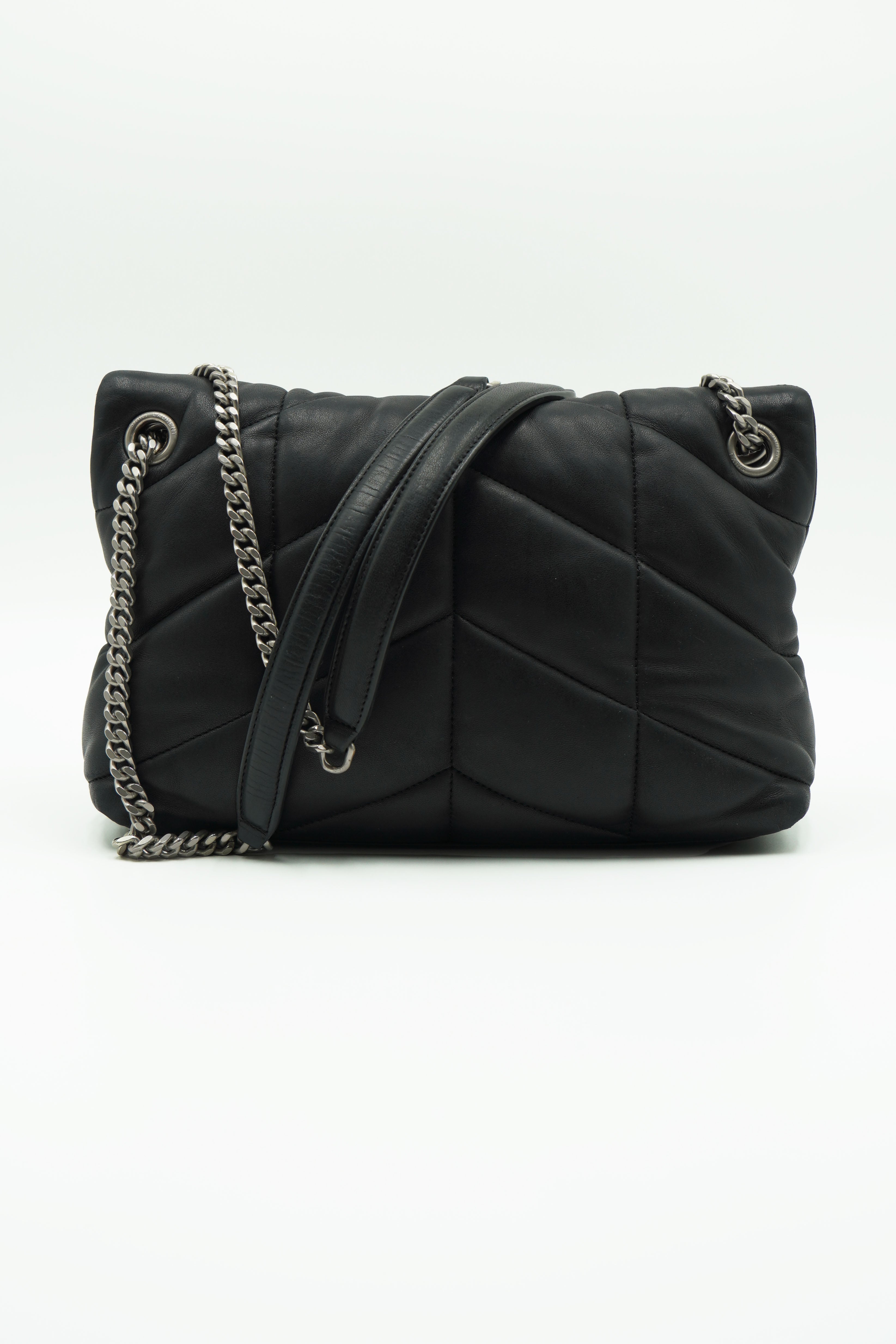 Saint Laurent Borsa Lou Lou Puffer Small Nera