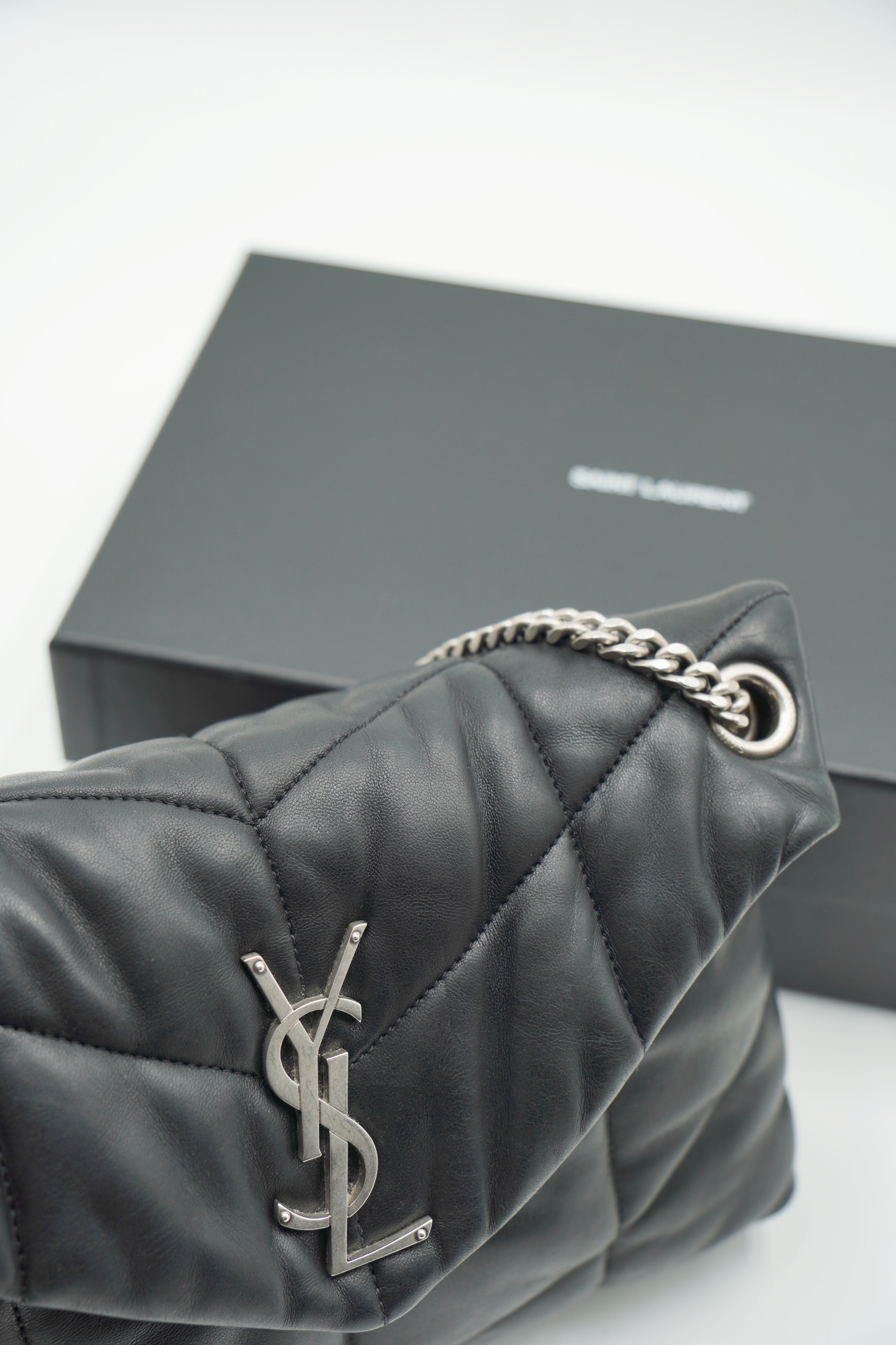 Saint Laurent Borsa Lou Lou Puffer Small Nera