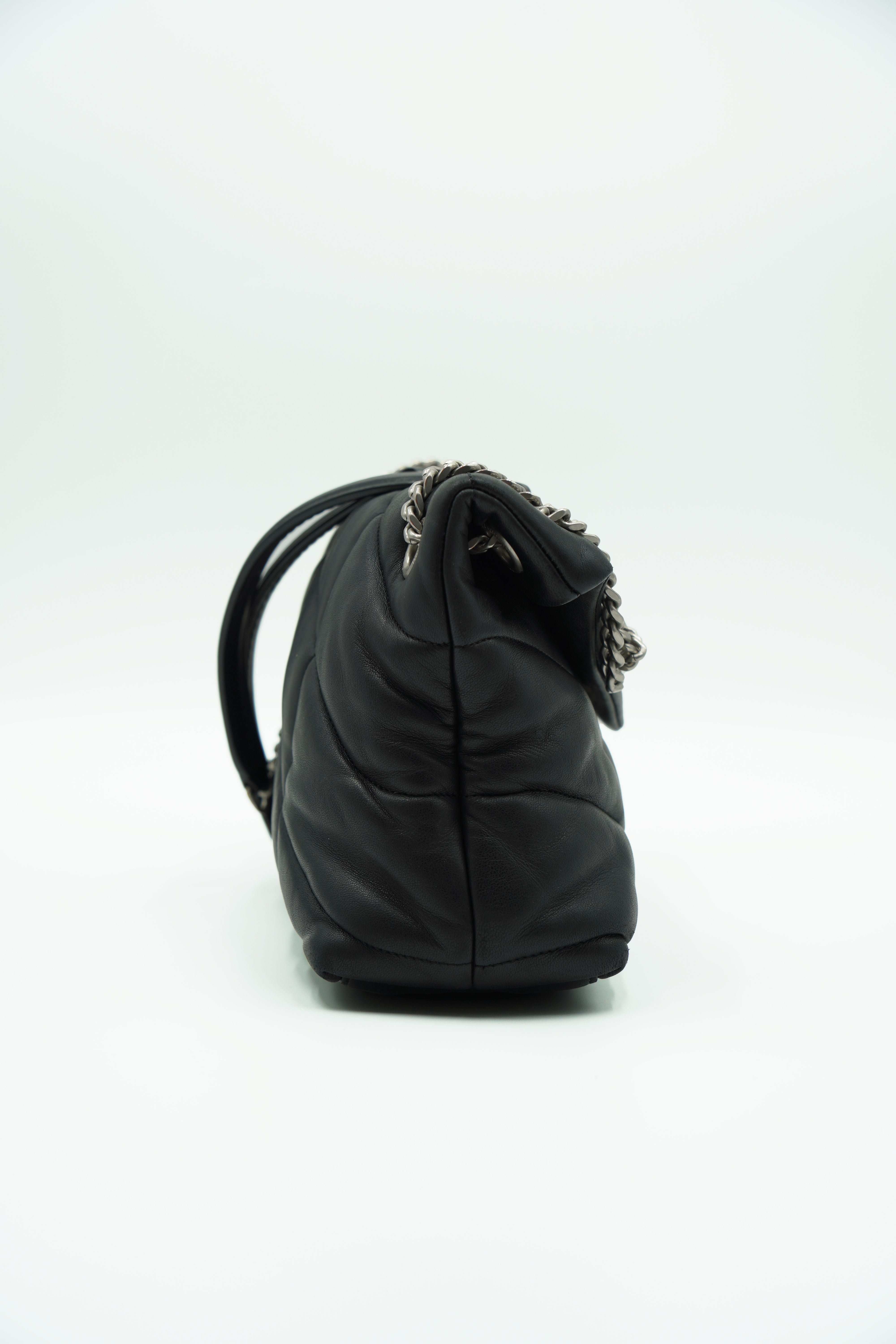 Saint Laurent Borsa Lou Lou Puffer Small Nera