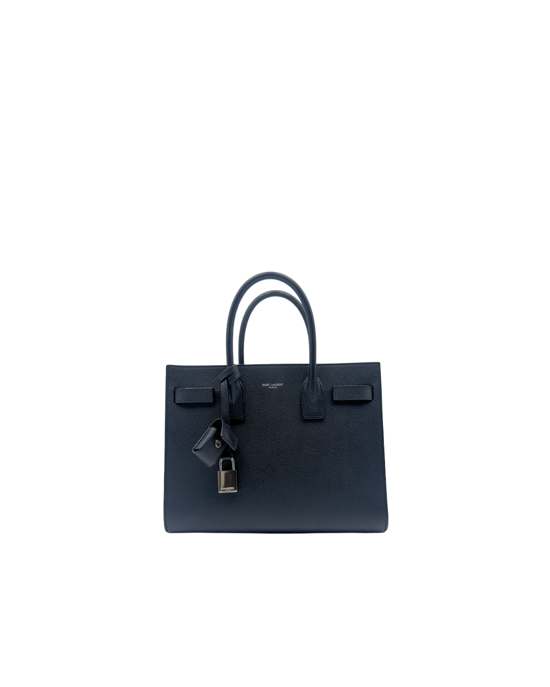 Saint Laurent Borsa Sac Du Jour Pelle Martellata Nera Baby