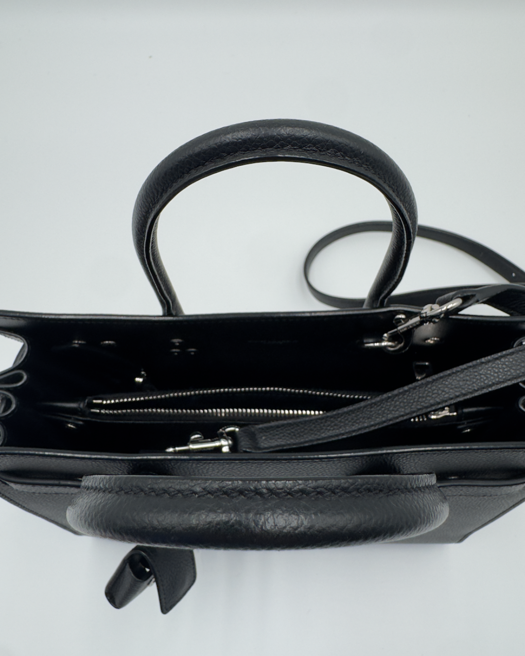 Saint Laurent Borsa Sac Du Jour Pelle Martellata Nera Baby