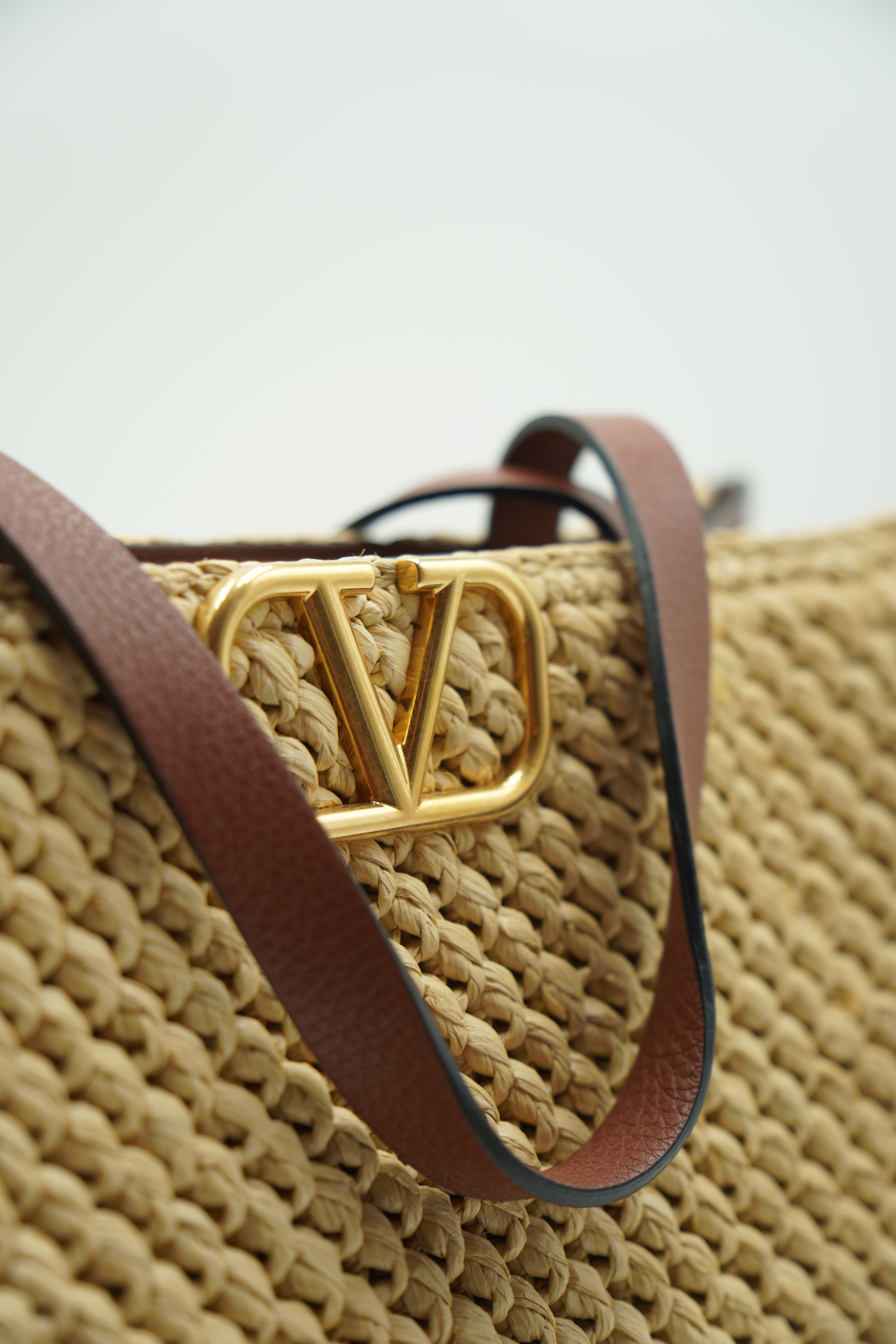 Valentino Borsa Shopping Rafia V Logo - Aurea Luxury Lab