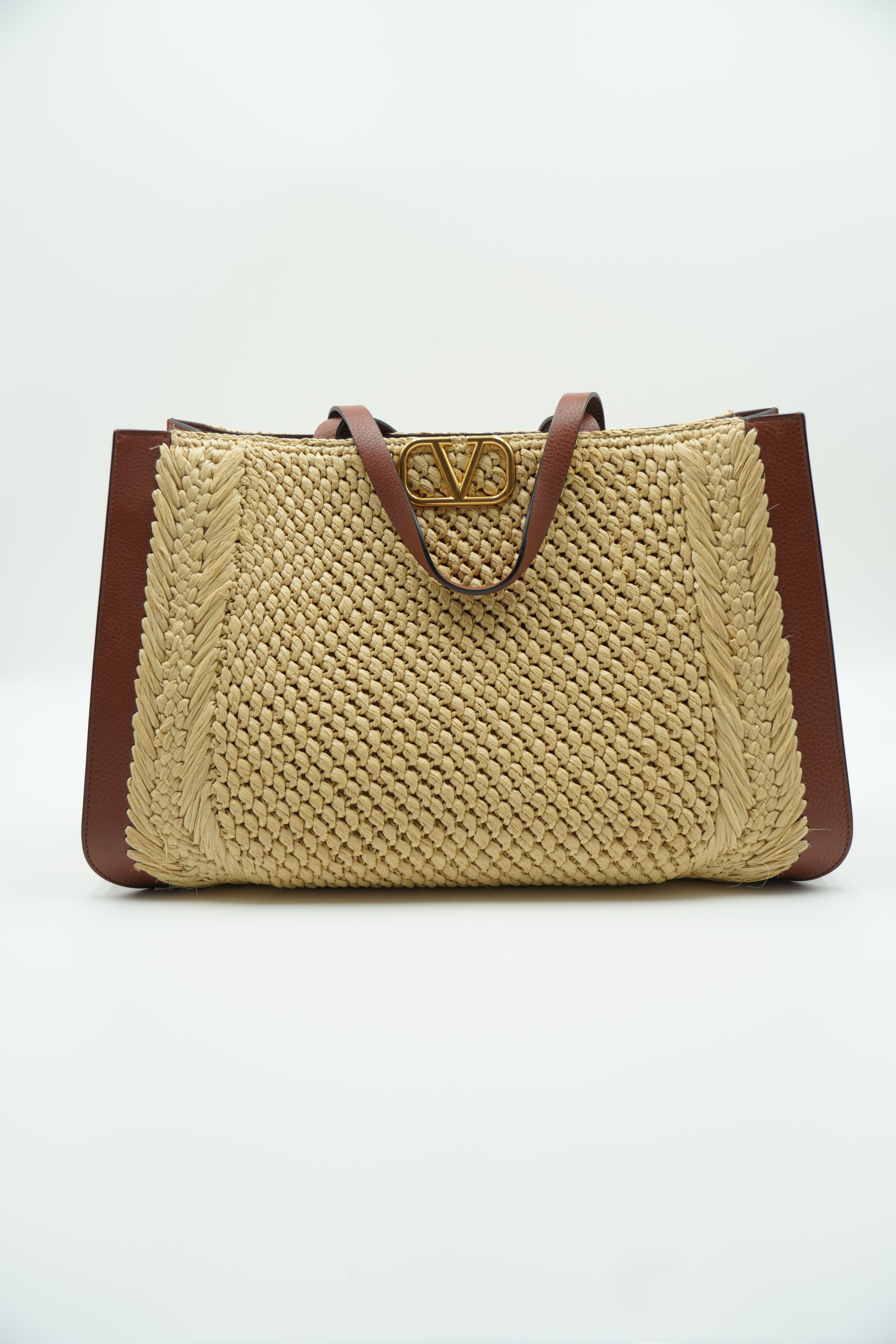 Valentino Borsa Shopping Rafia V Logo - Aurea Luxury Lab