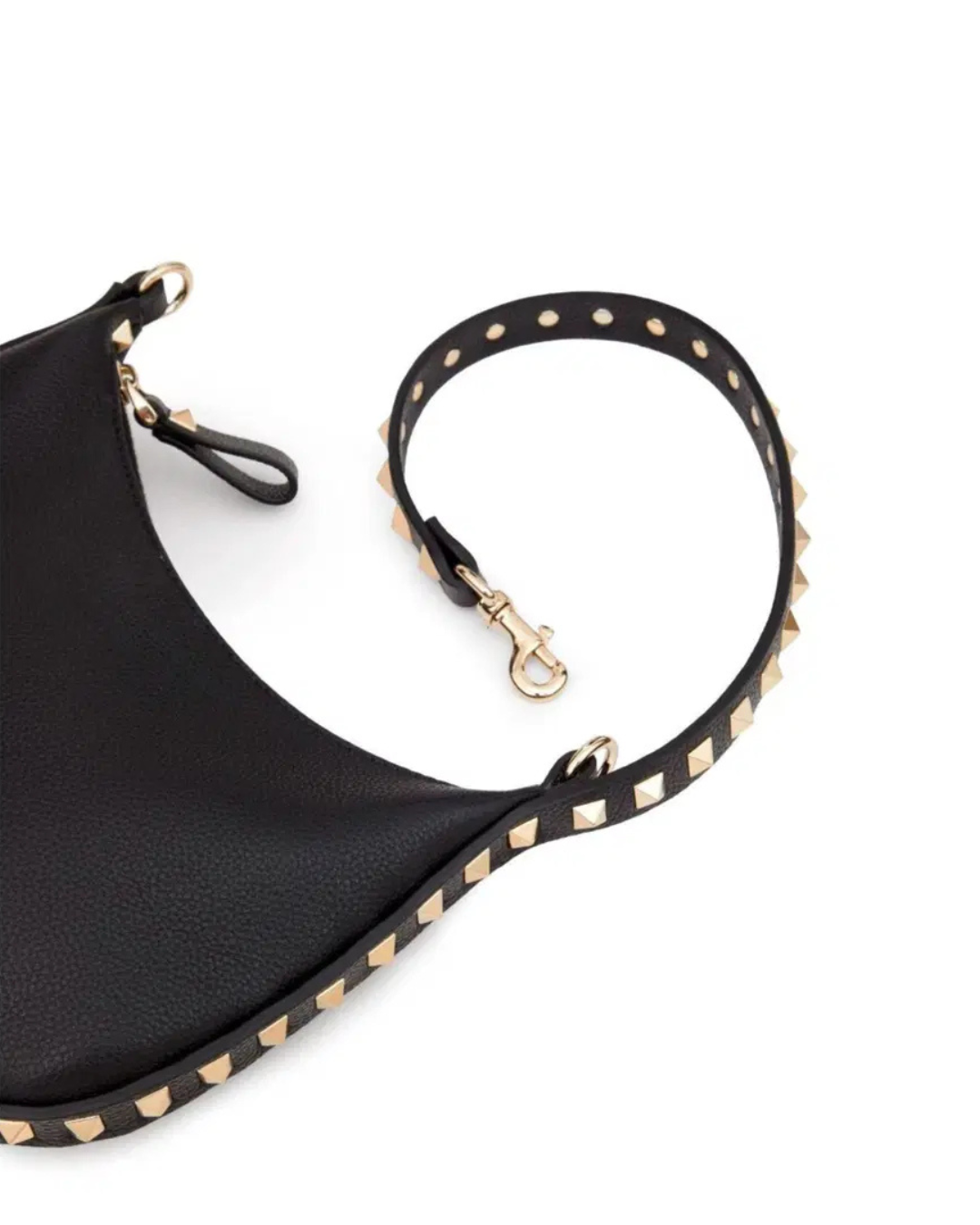 Valentino Garavani Borsa Hobo Mini Rockstud Pelle Nera — Pre-owned Autentica