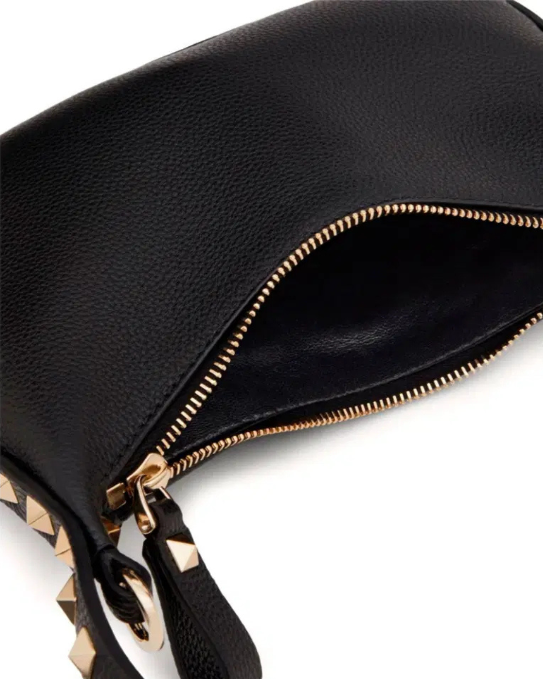 Valentino Garavani Borsa Hobo Mini Rockstud Pelle Nera — Pre-owned Autentica