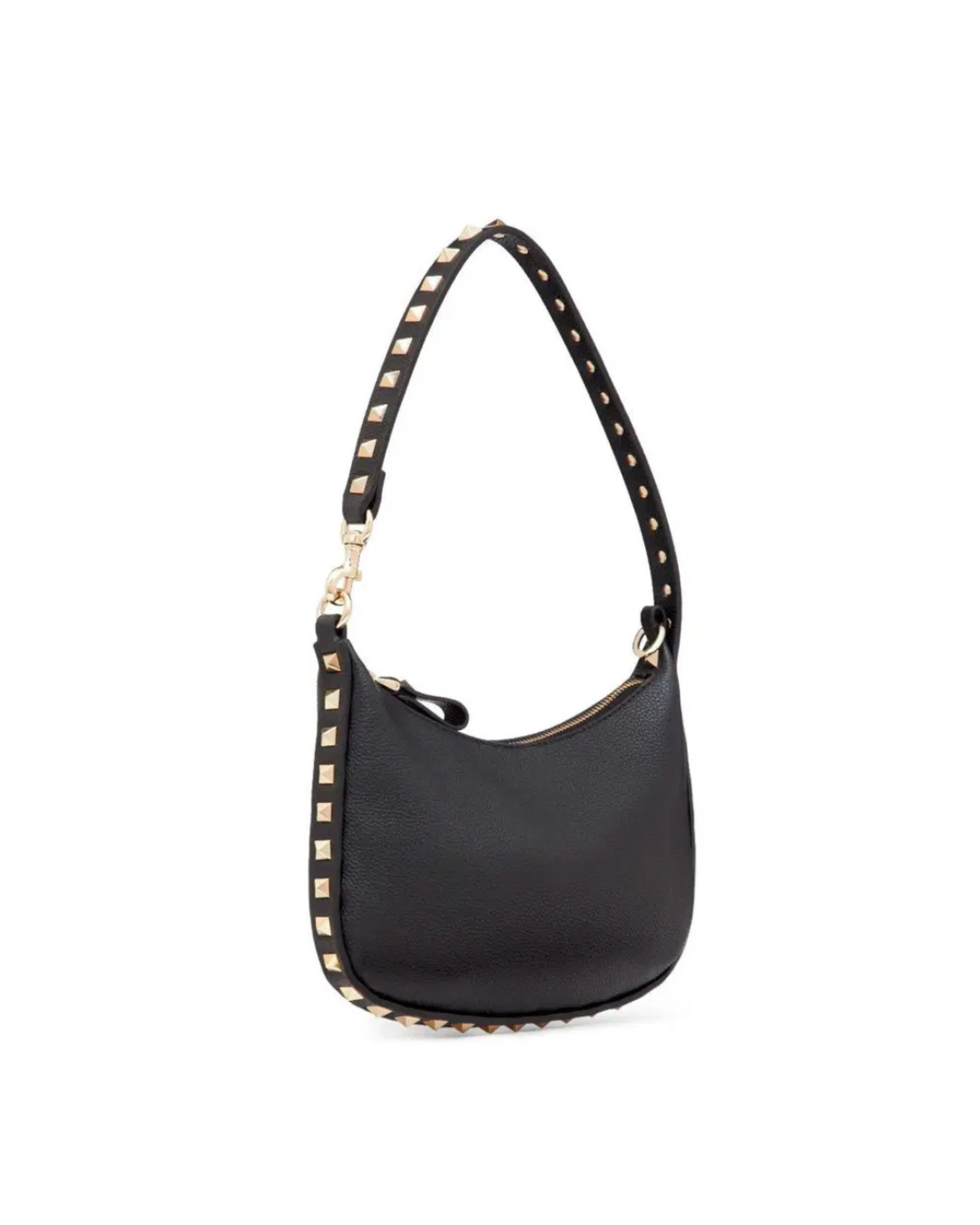 Valentino Garavani Borsa Hobo Mini Rockstud Pelle Nera — Pre-owned Autentica