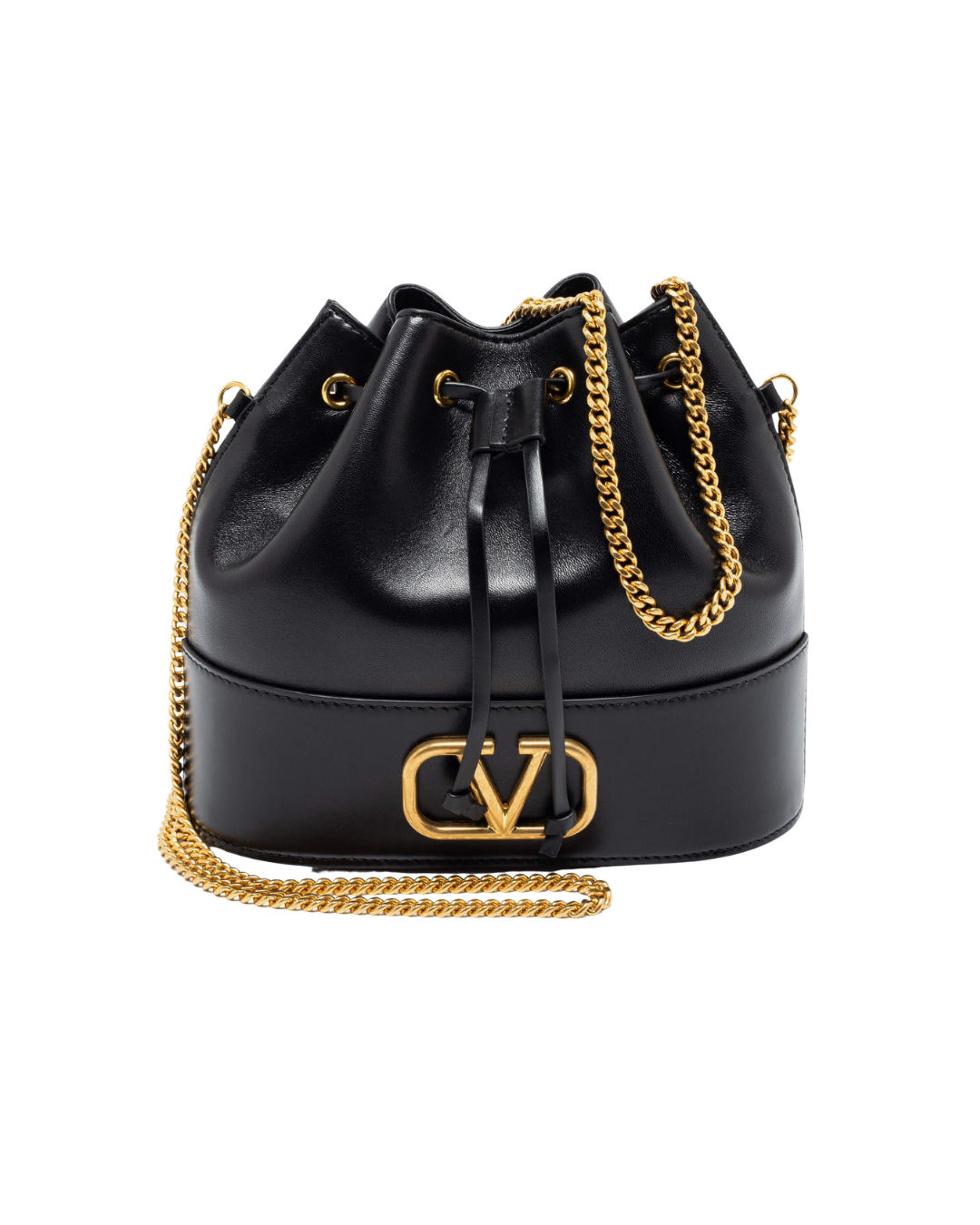 Valentino Garavani Borsa Secchiello VLogo Nappa Nera — Pre-owned Autentica