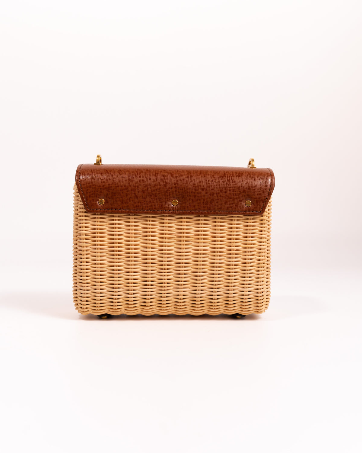 Valentino Garavani Borsa Stud Sign Rafia e Pelle Beige pre-owned autentica - Aurea Luxury Lab
