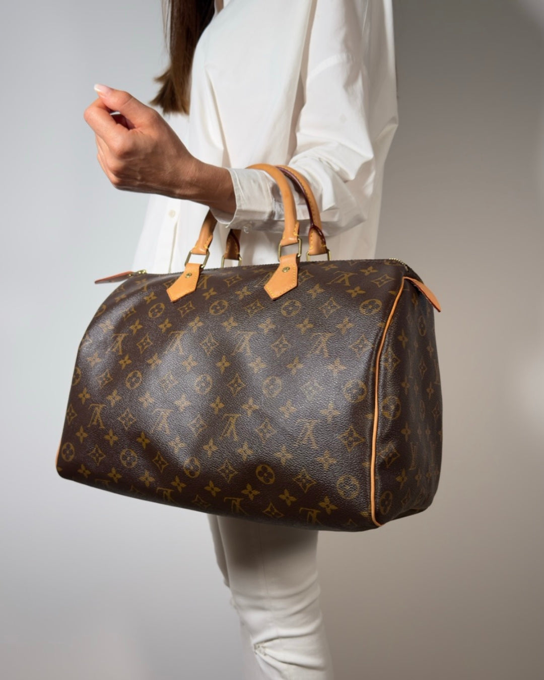Louis Vuitton Borsa Speedy 35 Tela Monogram Marrone usata autentica - Aurea Luxury Lab