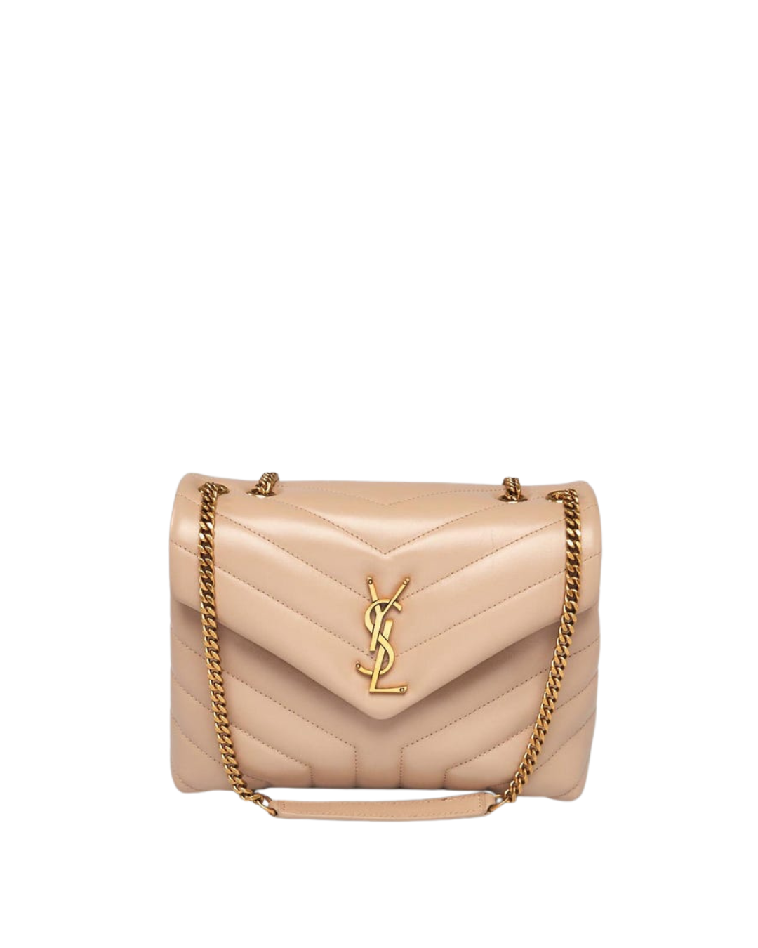 Saint Laurent Borsa Loulou Small Pelle Beige — Pre-owned Autentica