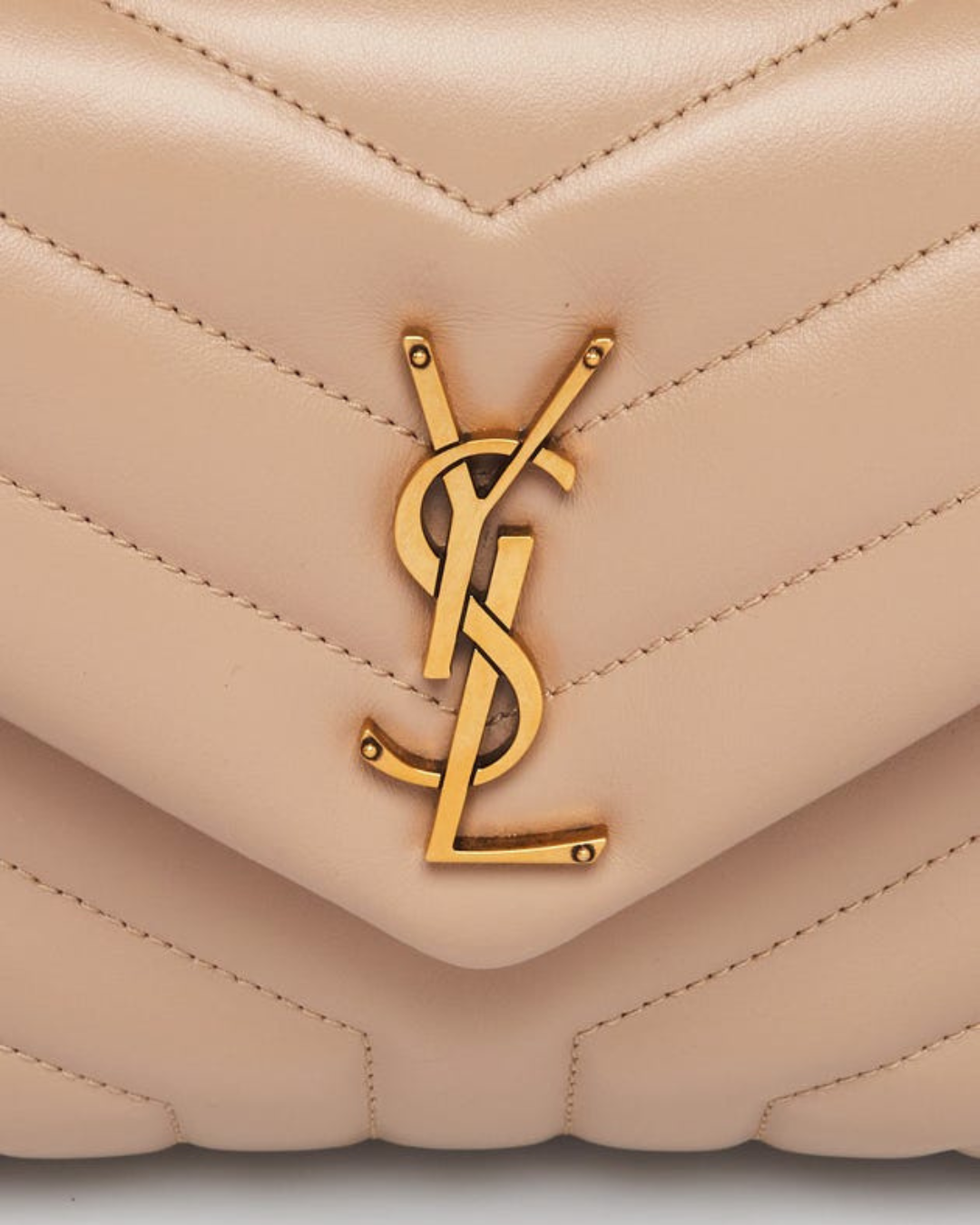 Saint Laurent Borsa Loulou Small Pelle Beige — Pre-owned Autentica