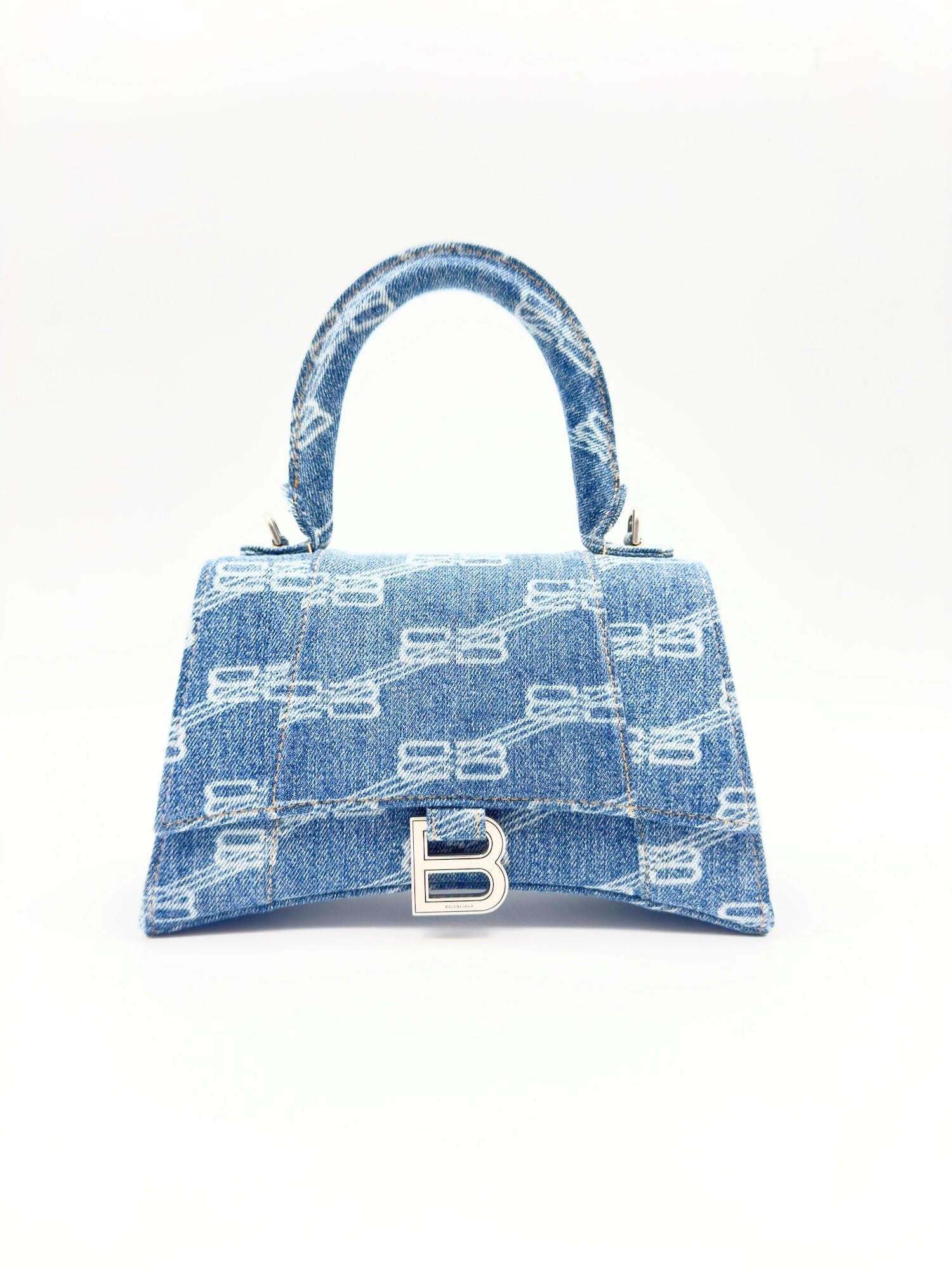 BALENCIAGA Hourglass Small プリントデニム ハンドバッグ Balenciaga Hourglass Small Handbag in Printed Denim | Saks