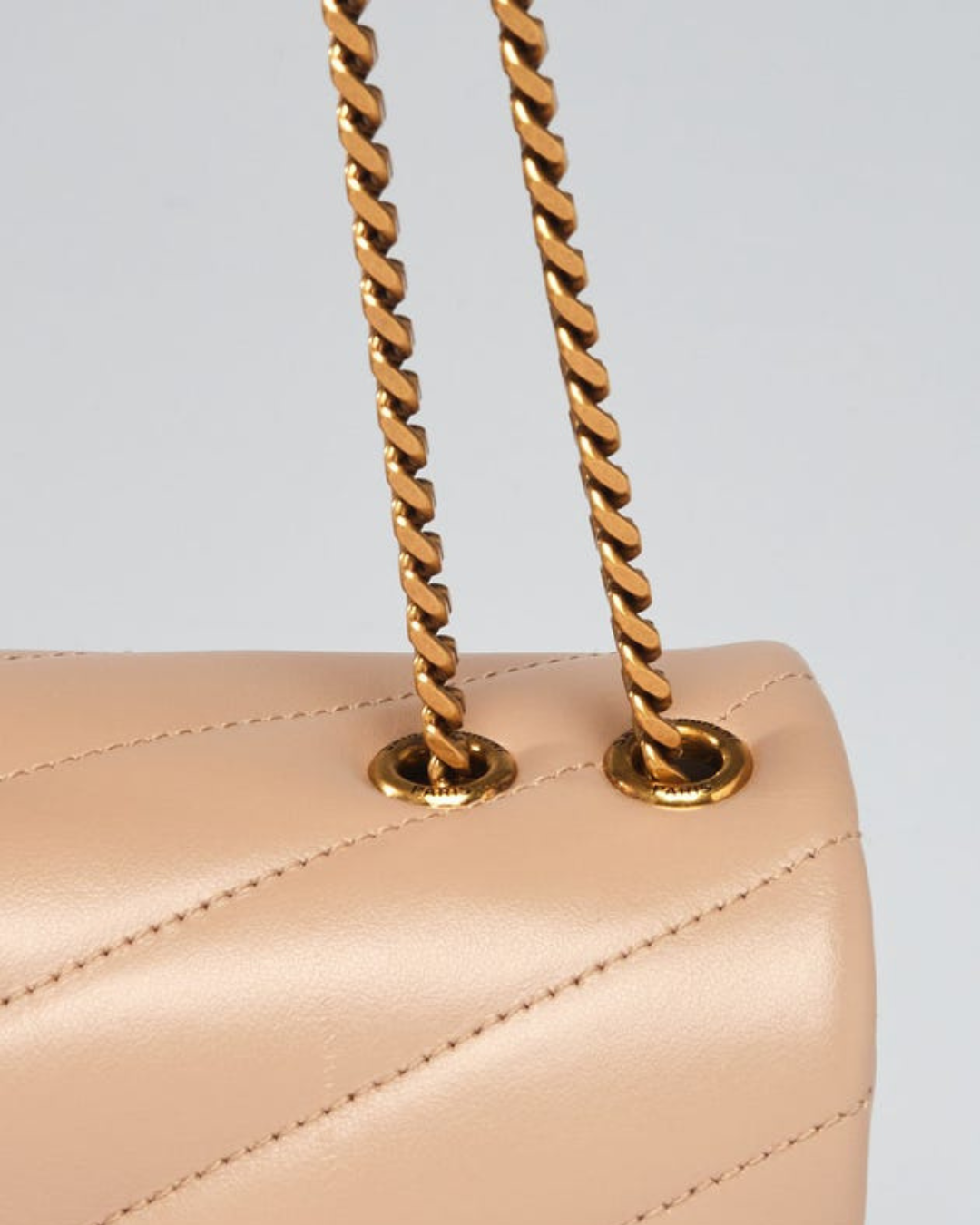 Saint Laurent Borsa Loulou Small Pelle Beige — Pre-owned Autentica
