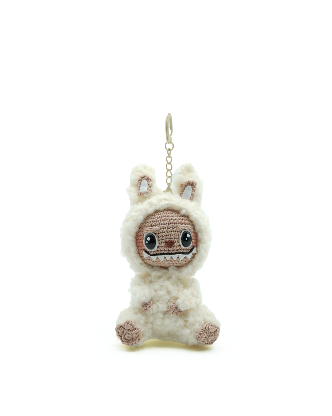 Charm de labubu de ganchillo peludo