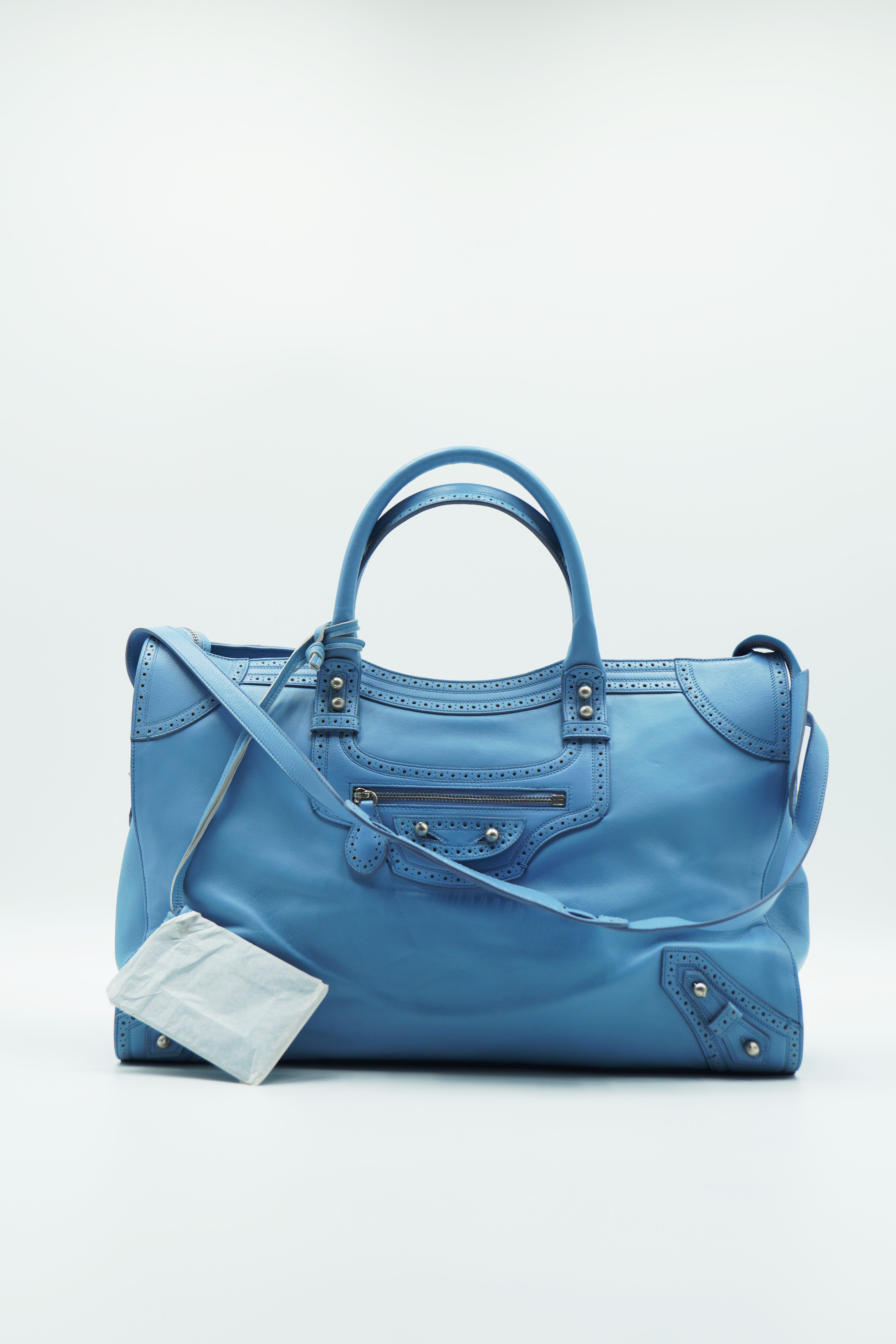 Balenciaga Tasche City Media Nappa Celeste — Pre-owned Authentisch