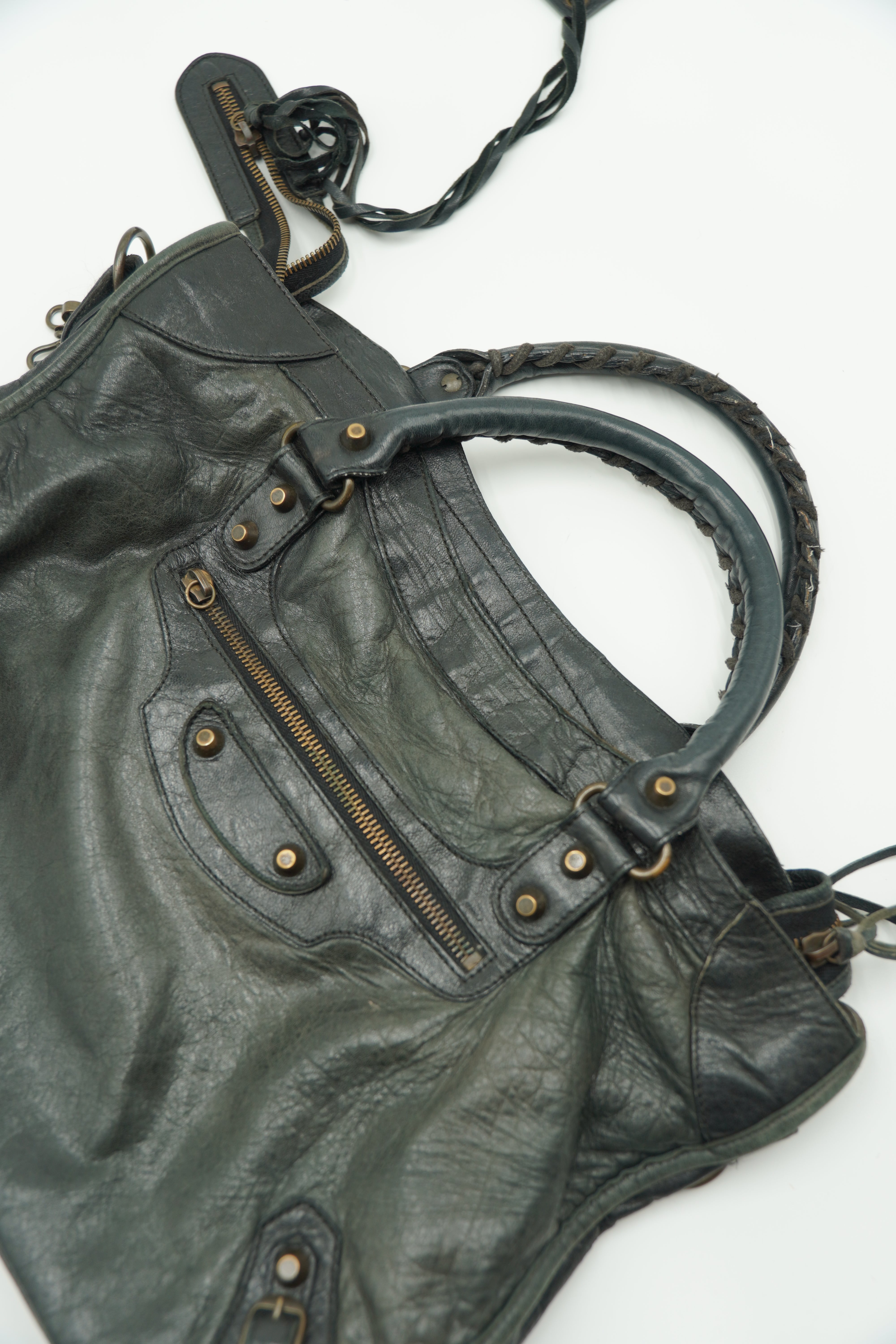 Balenciaga Medium City Bag in Light Blue Perforated Nappa Leather