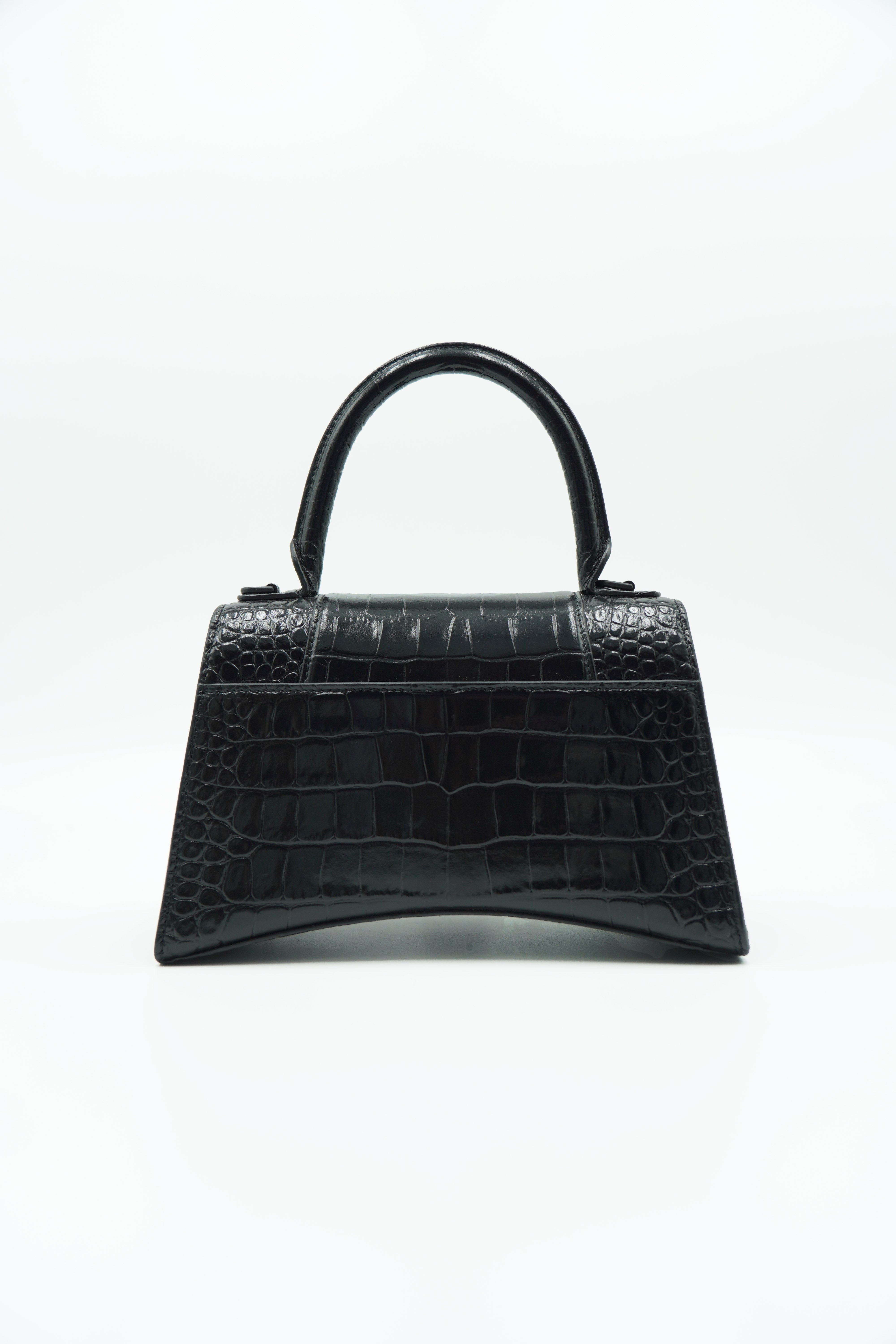 Balenciaga Borsa Hourglass Nera Stampa Cocco