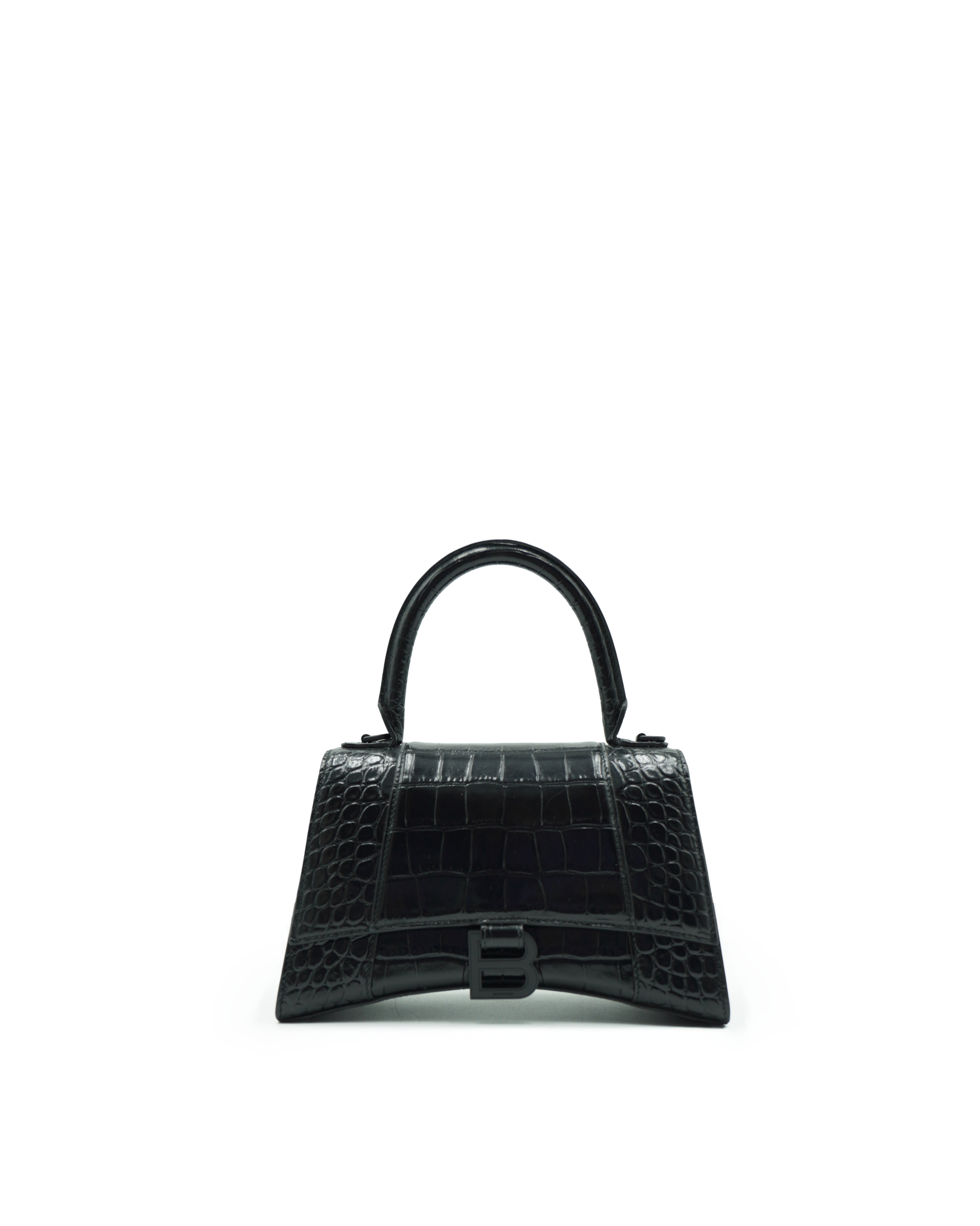 Balenciaga Borsa Hourglass Nera Stampa Cocco