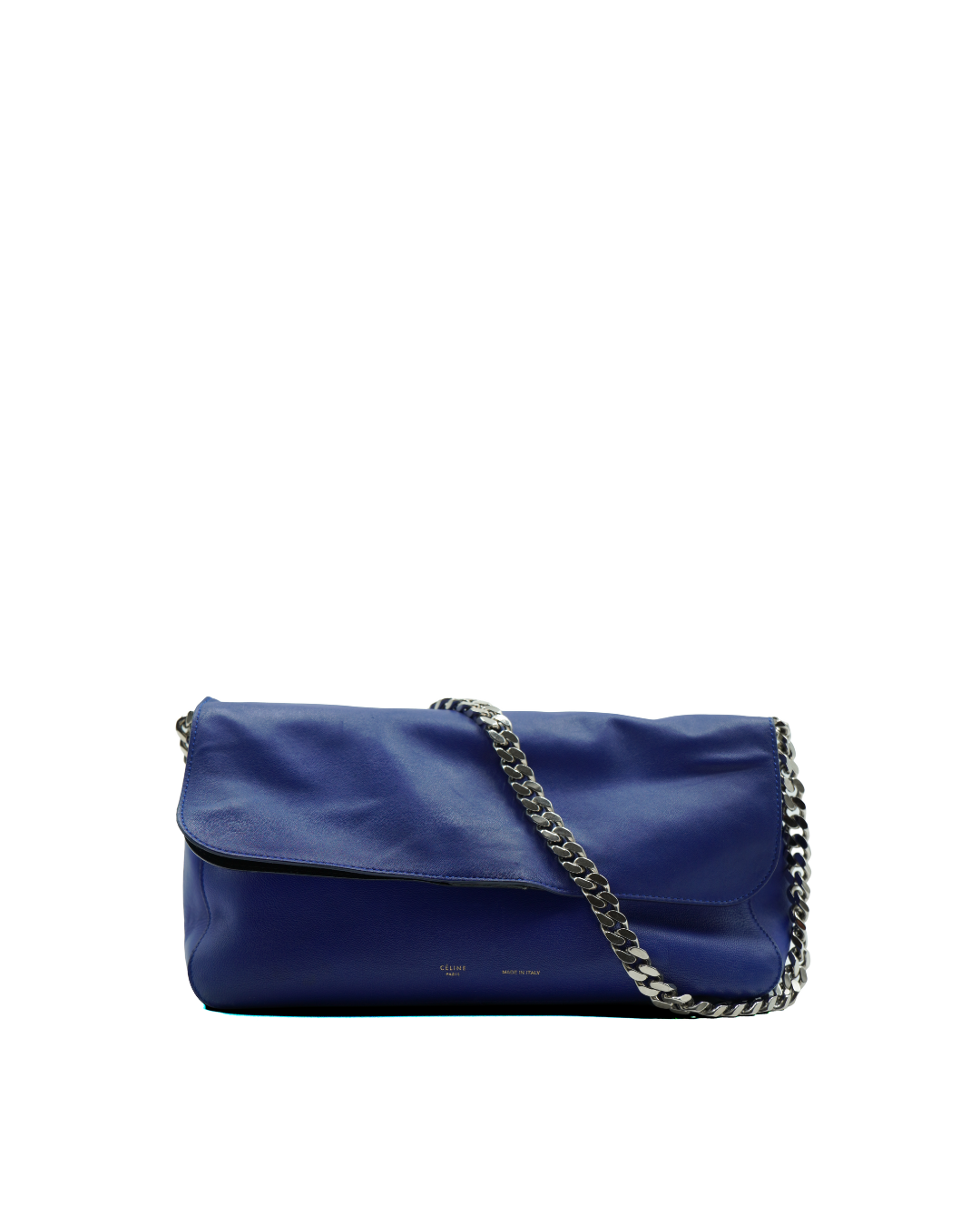 Celine Royal Blue Hobo Bag With Chain