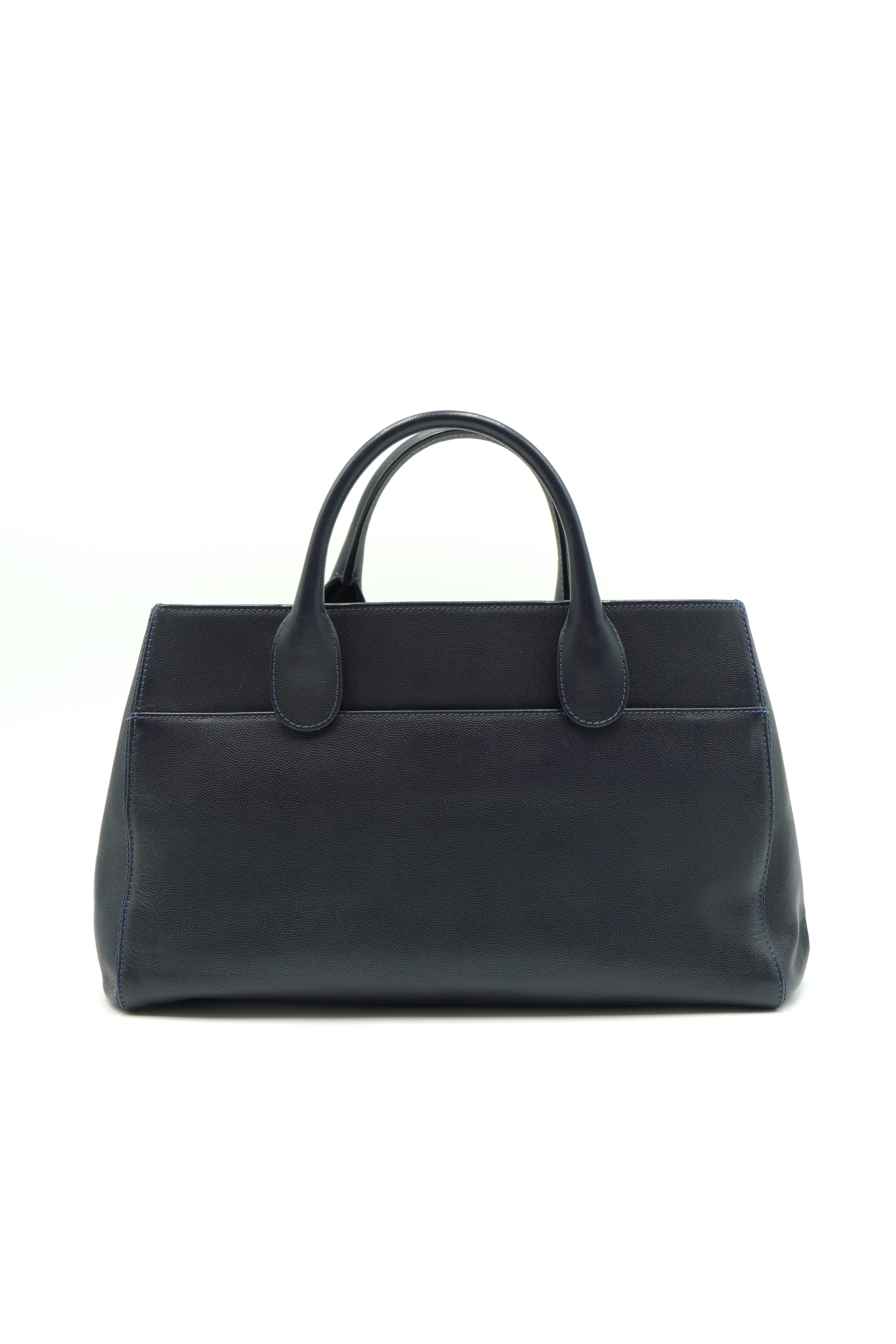 Chanel Neo Executive Navy Blue Leather Bag - Authentic Used