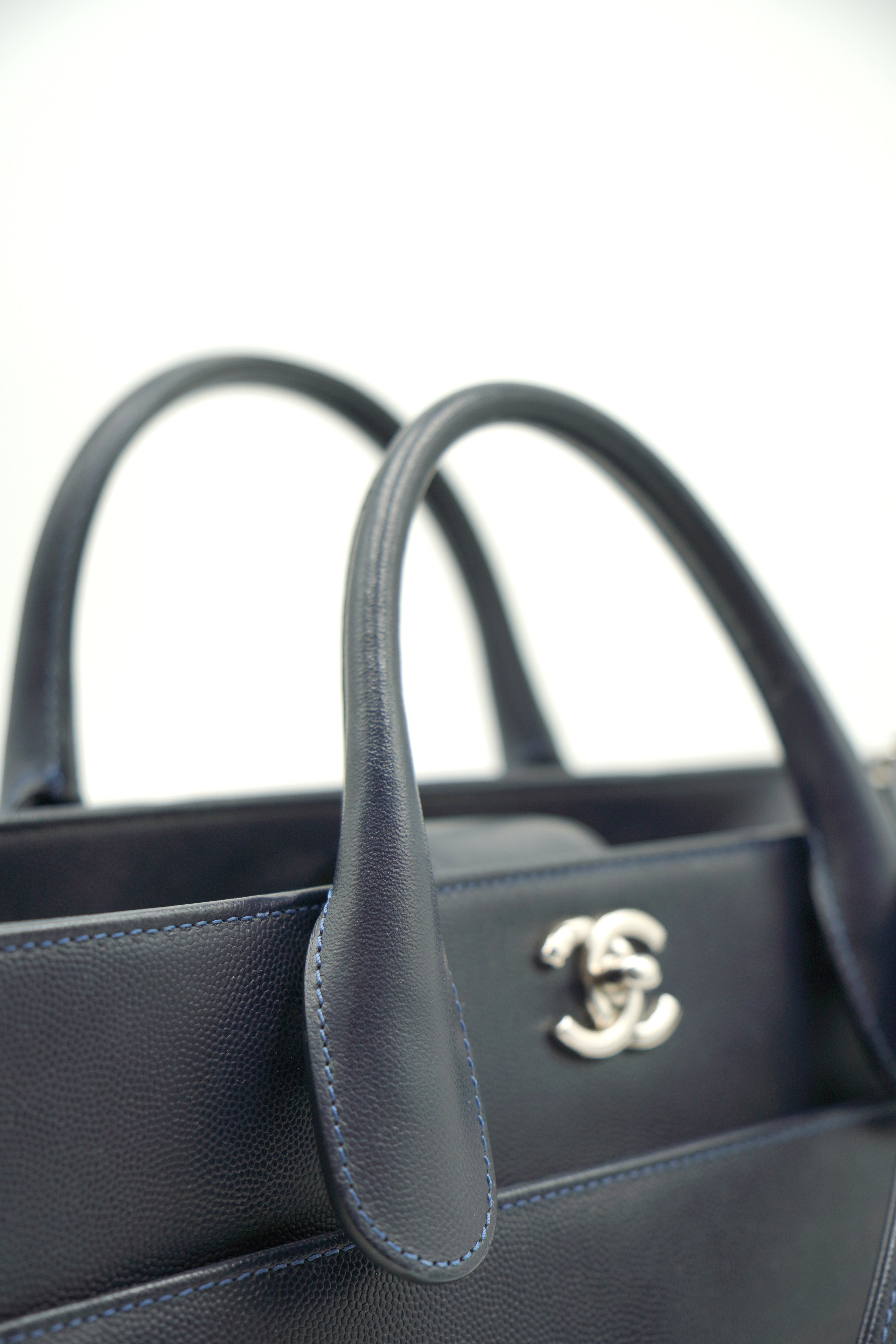 Chanel Neo Executive Navy Blue Leather Bag - Authentic Used