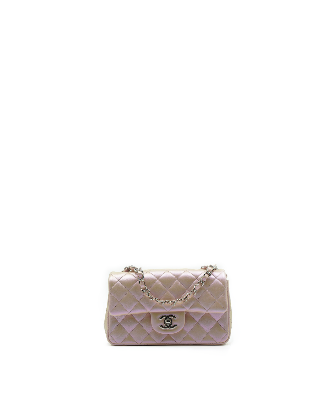 Chanel Borsa Classic Mini Flap Iridescent Ivory