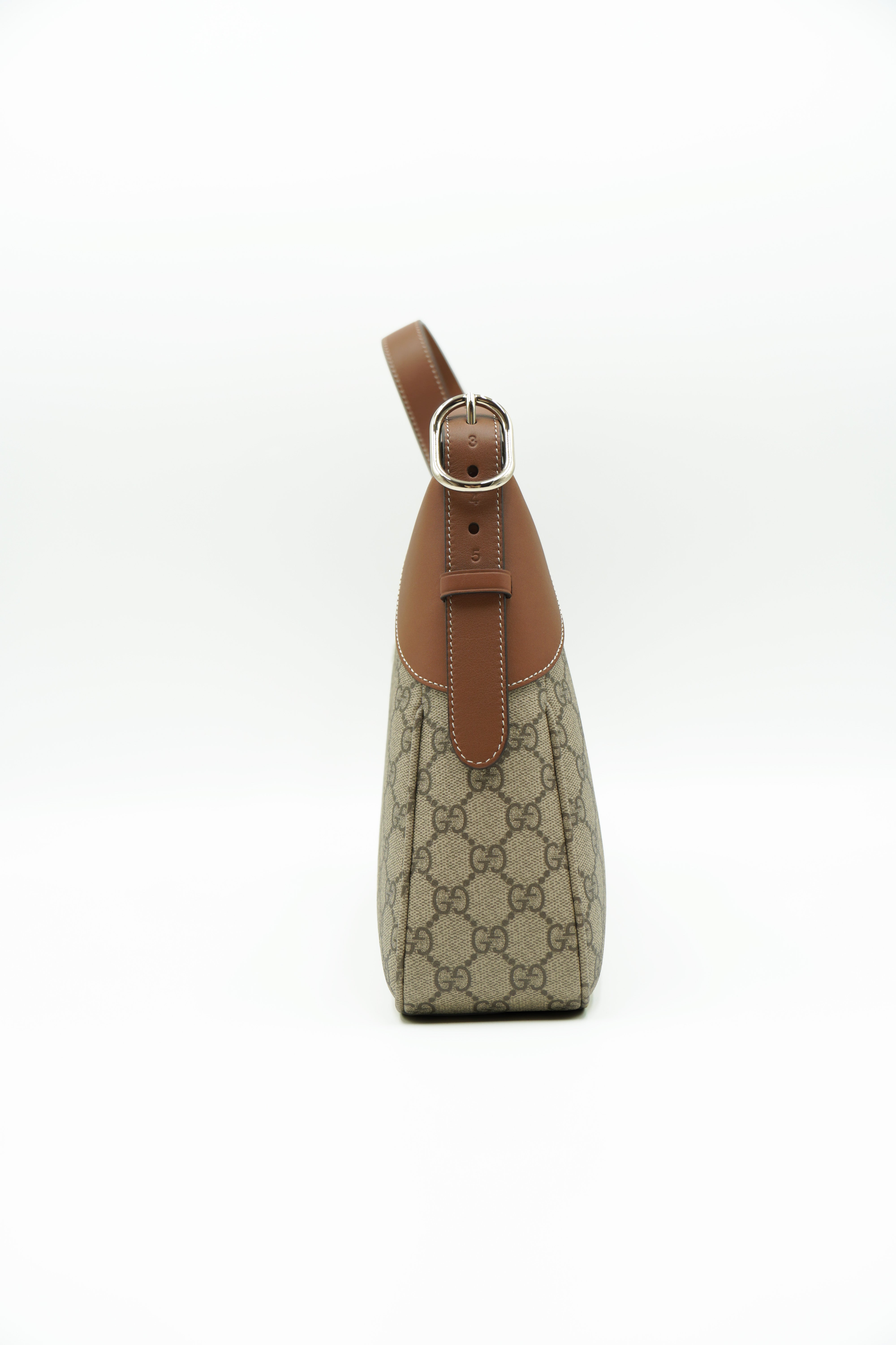 GG Supreme Monogram Emblem Borsa Media Beige - Usato Autentico