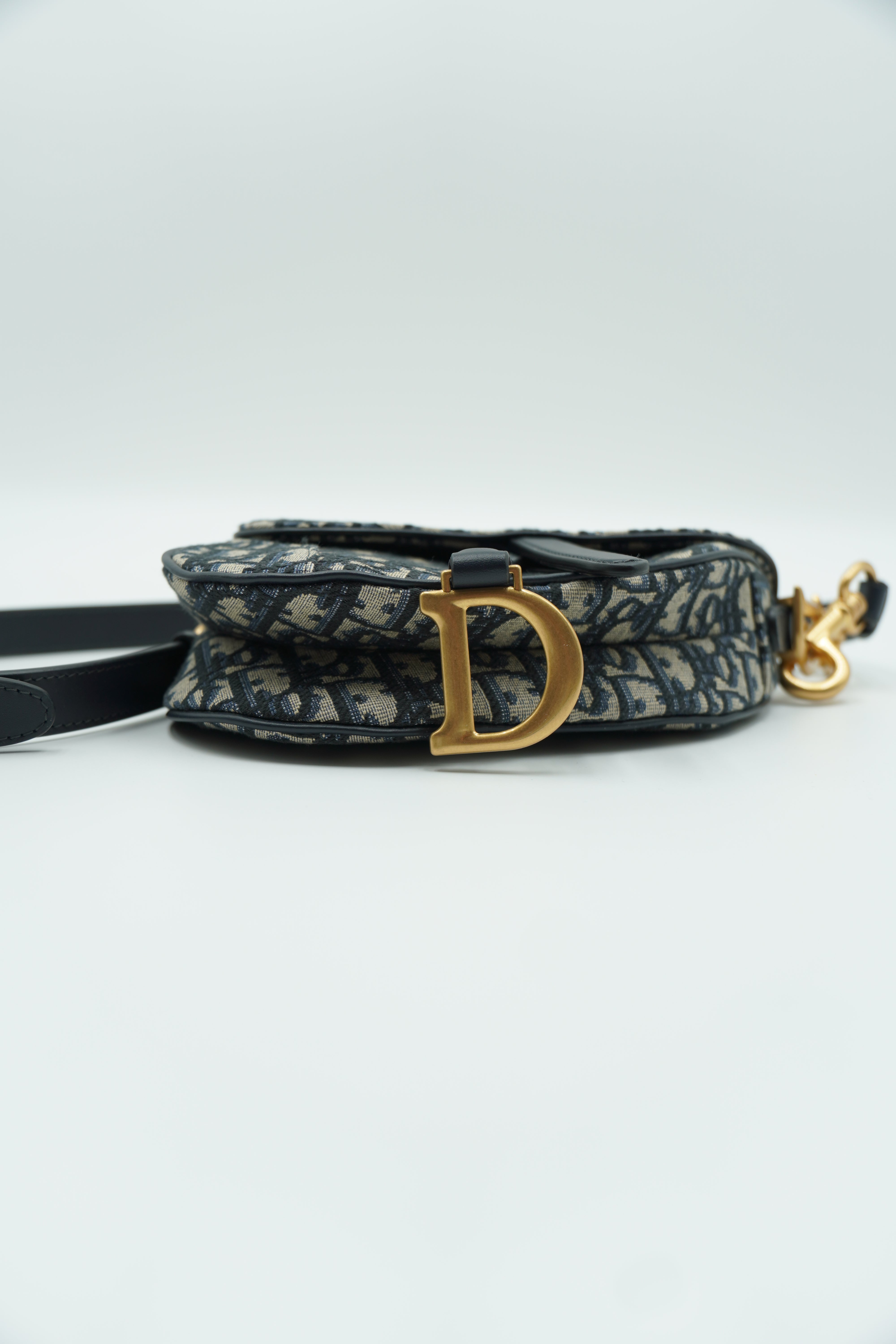 Dior Borsa Mini Saddle Jacquard Blu - Aurea Luxury Lab