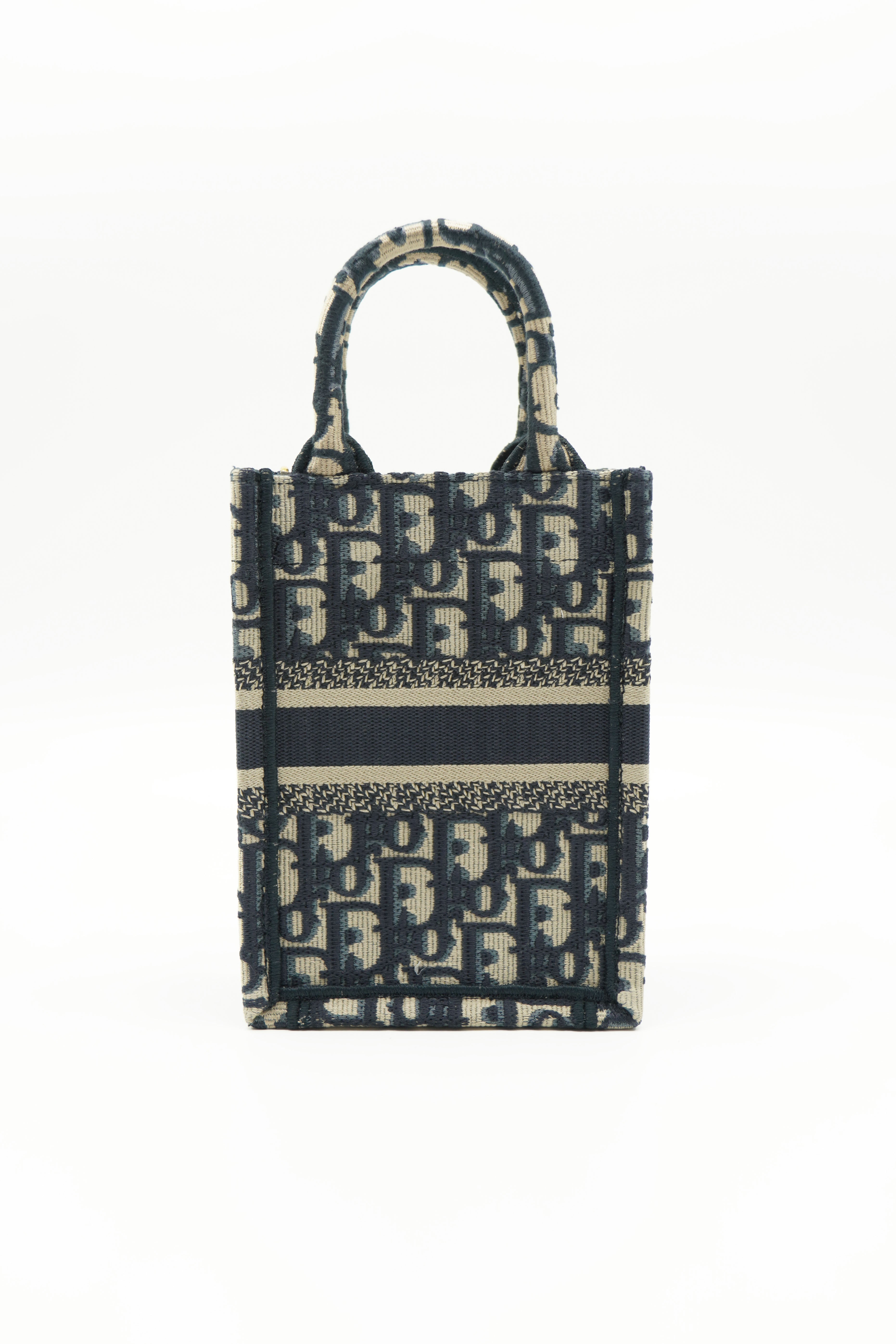 Bolso de hombro Dior Oblique Mini Book Tote Azul