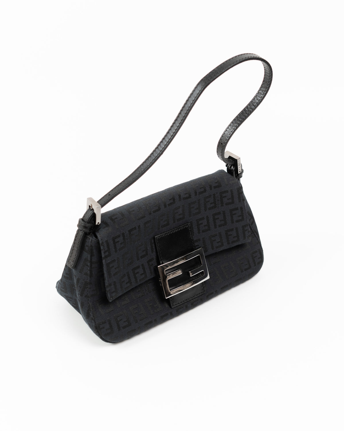 Fendi Mini Mamma Baguette Zucchino Canvas Black - Pre-owned Authentic