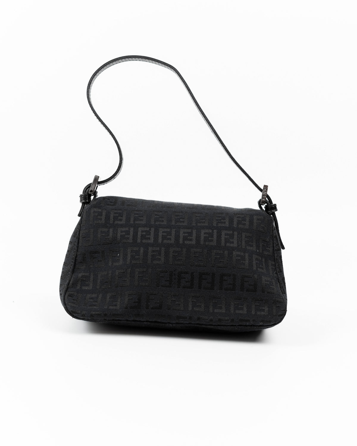 Fendi Borsa Mini Mamma Baguette Tela Zucchino Nera pre-owned autentica - Aurea Luxury Lab