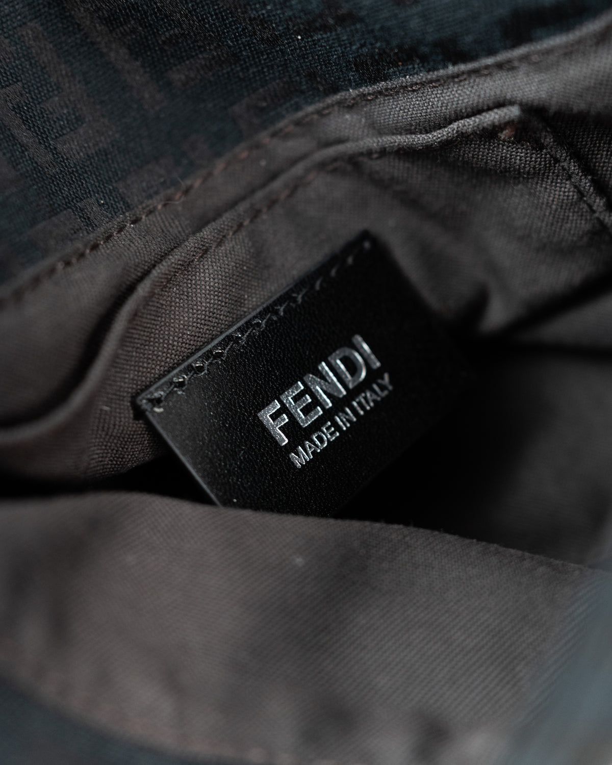 Fendi Borsa Mini Mamma Baguette Tela Zucchino Nera luxury resale autentica - Aurea Luxury Lab