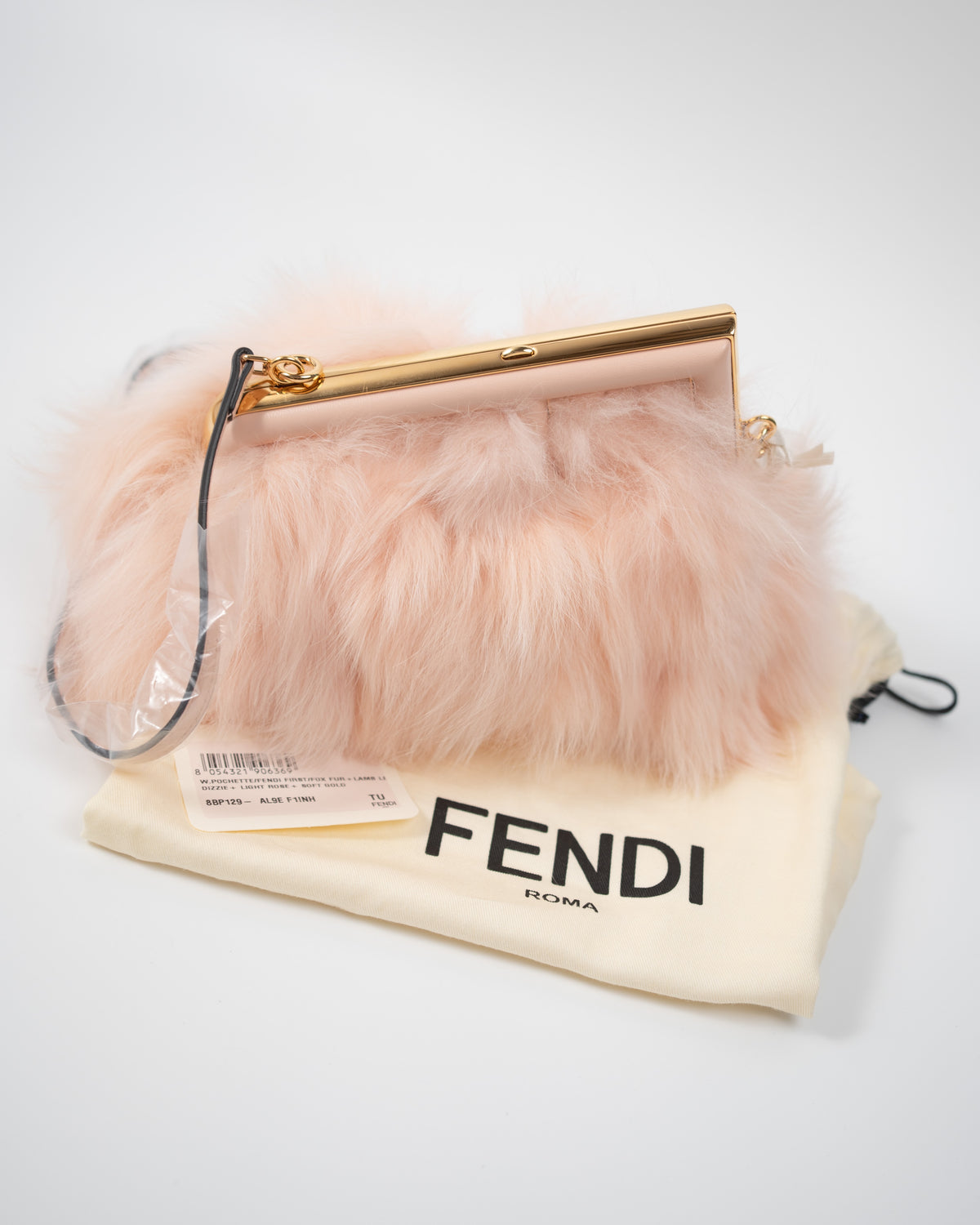 Fendi Borsa First Edizione Limitata Pelliccia di Volpe Rosa preloved certificata autentica - Aurea Luxury Lab