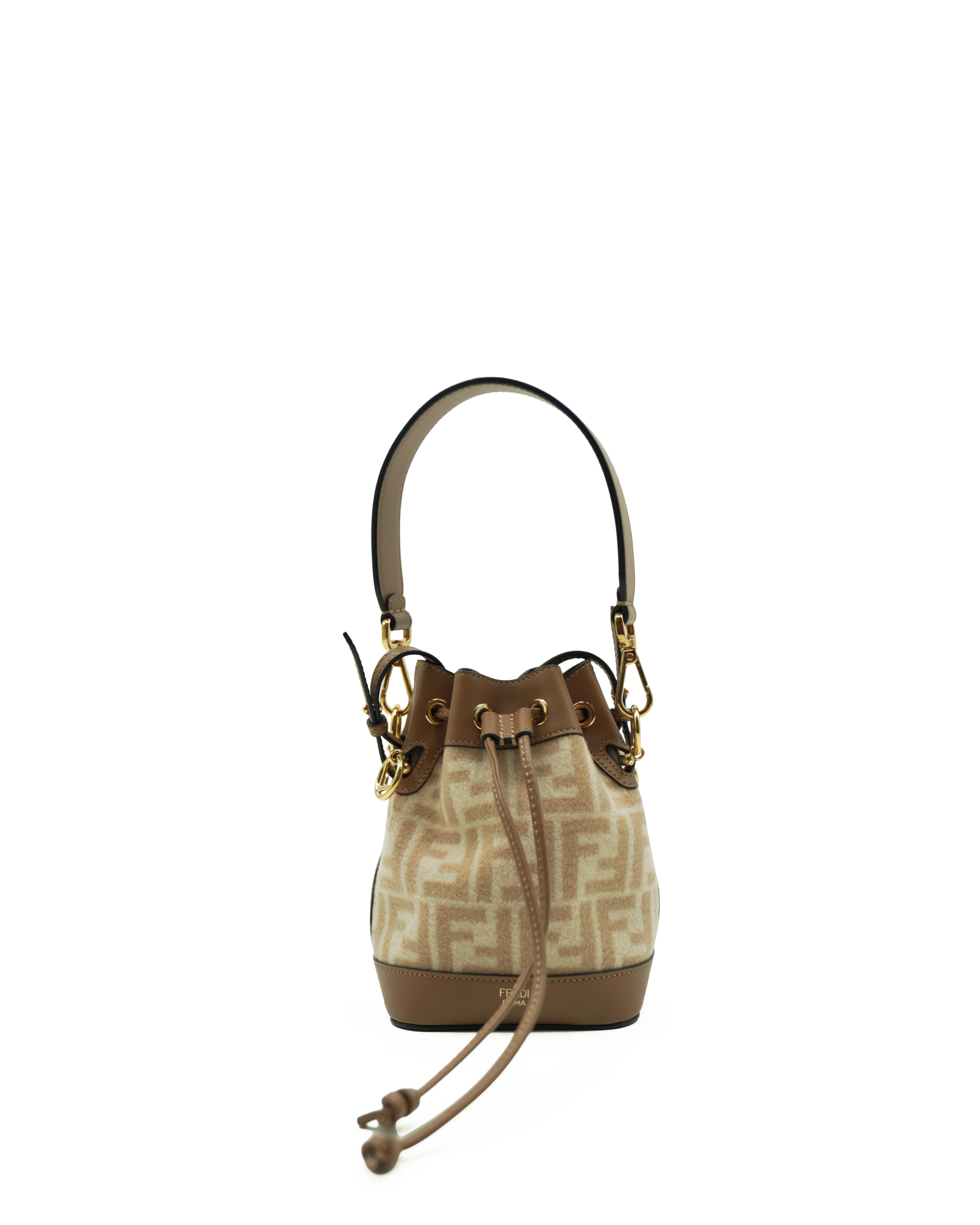 Fendi Borsa Mini Secchiello Mon Trèsor Pelle Beige usata autentica - Aurea Luxury Lab