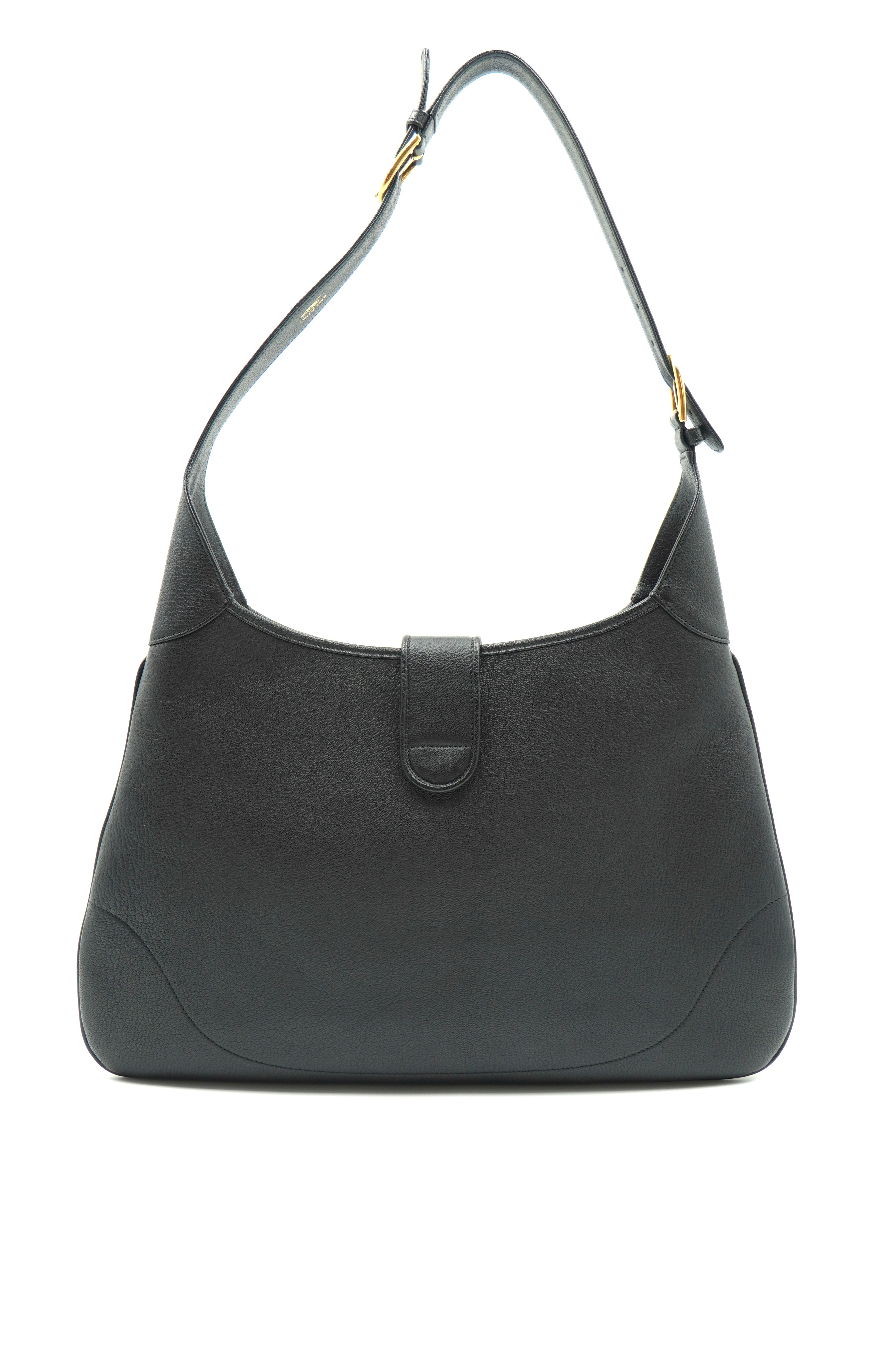 Gucci Large Aphrodite Black Leather Shoulder Bag — Authentic Pre-owned