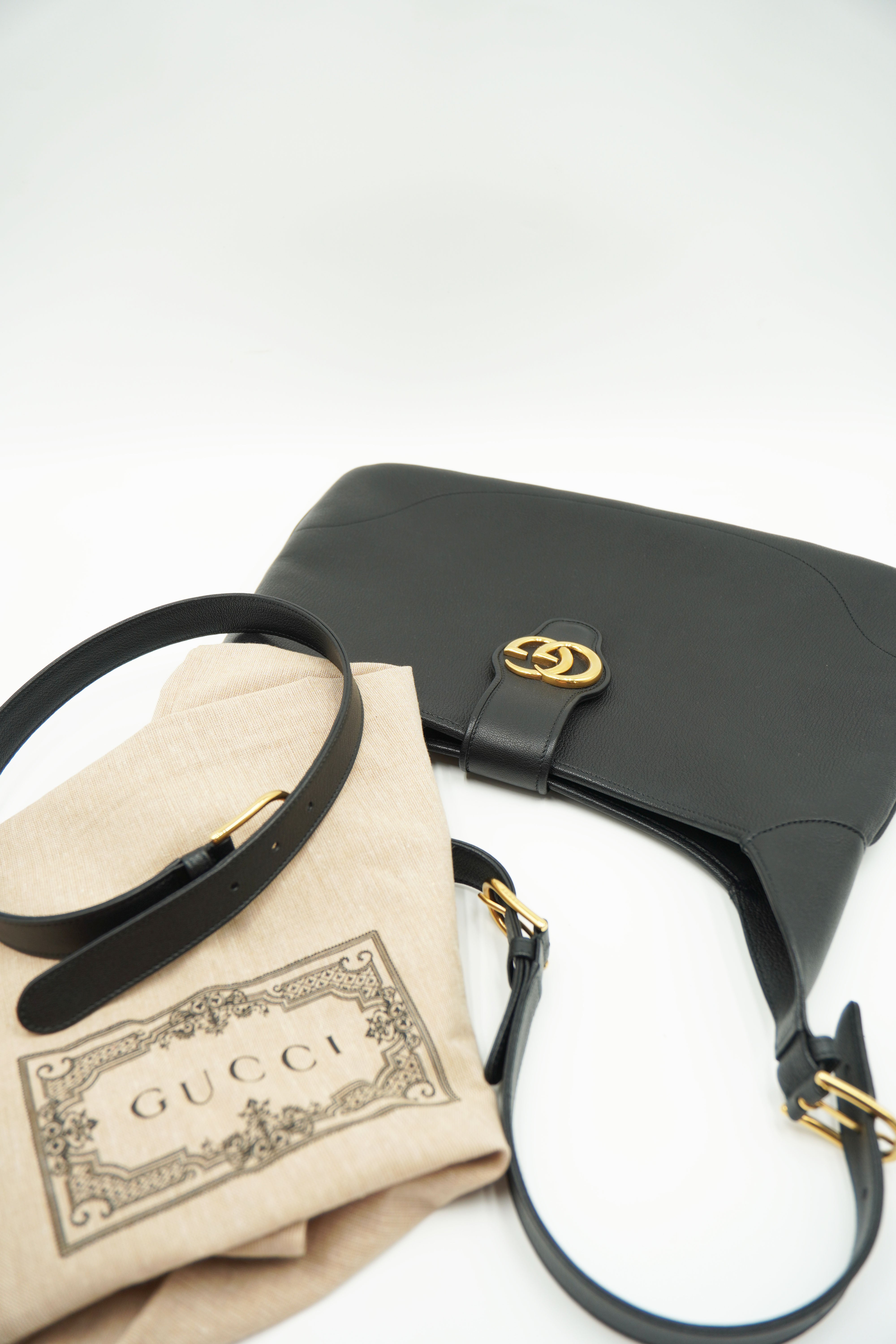 Gucci Borsa Aphrodite Grande Pelle Nera Con Tracolla - Usato Autentico