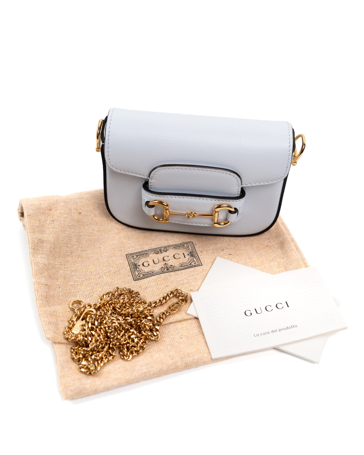 Gucci Micro Borsa Horsebit 1955 Pelle Bianca luxury resale certificata - Aurea Luxury Lab