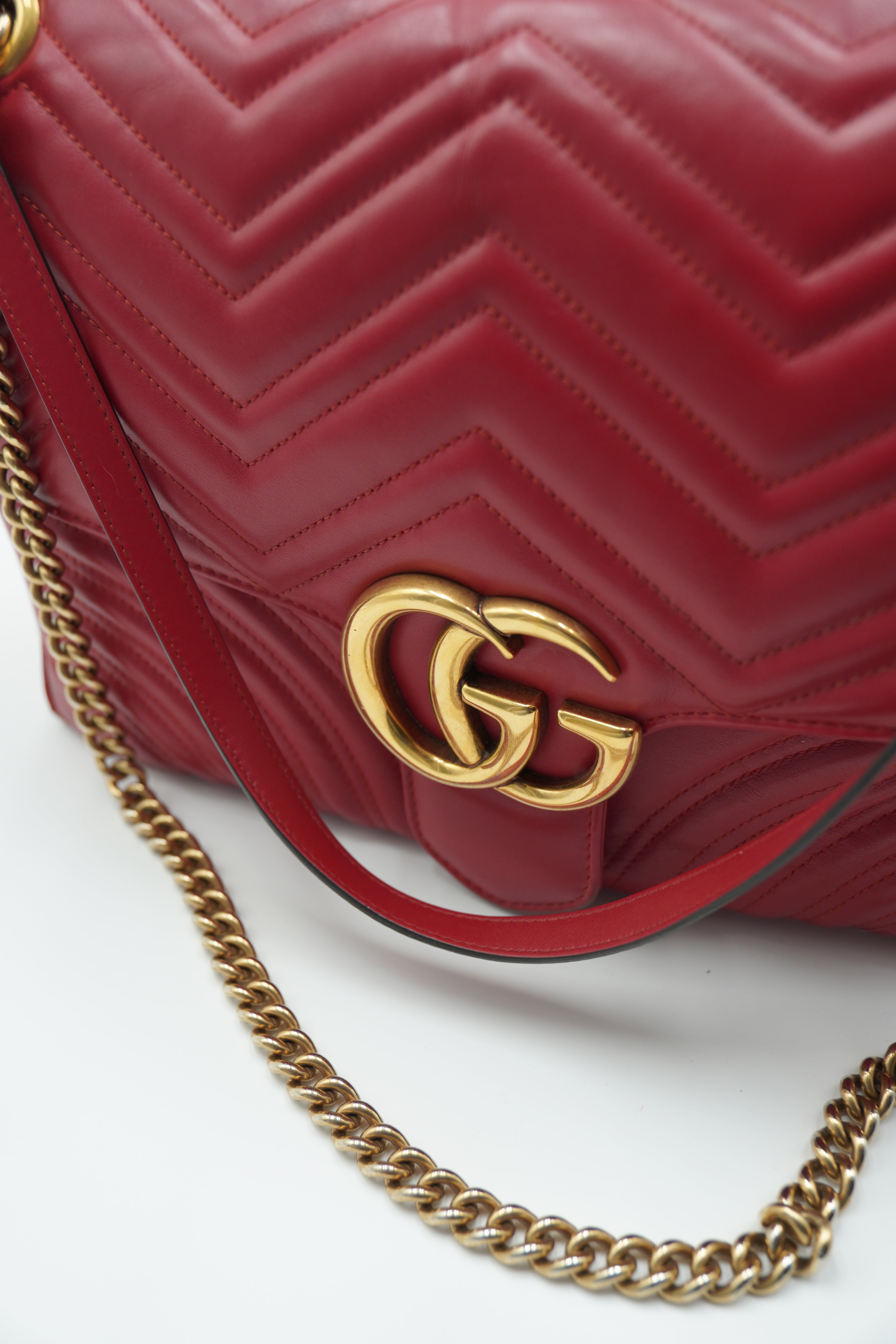 Gucci Borsa Marmont Maxi Pelle Rosso